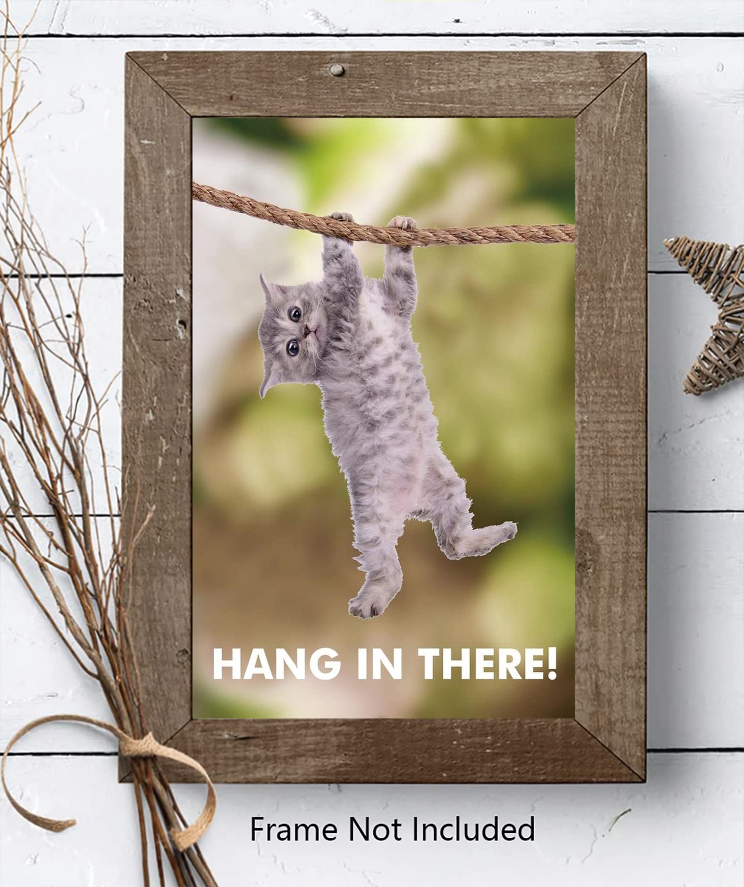 Xihoo Hang In There Cat Retro Motivational Cool Wall Decor Art Print Poster For Office Frameless Gift 12 X 18 Inch(30Cm X 46Cm)-
