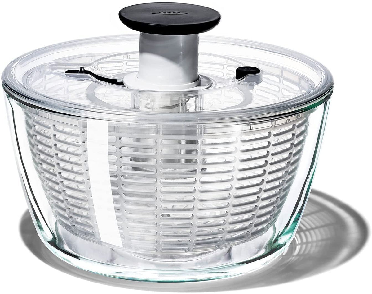 Oxo Good Grips Glass Salad Spinner, Large/6.22 Quart, Clear