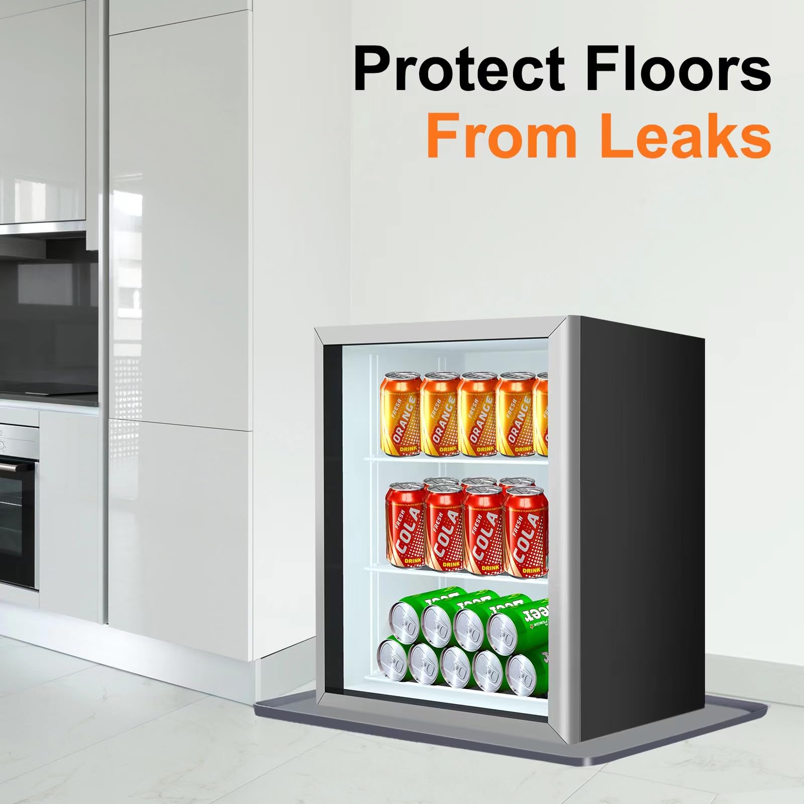 24'' X 24'' Mini Fridge Silicone Mat With Raised Edge, Under Washing Machine Pad Under Mini Refrigerator Freezer Protect From Ap