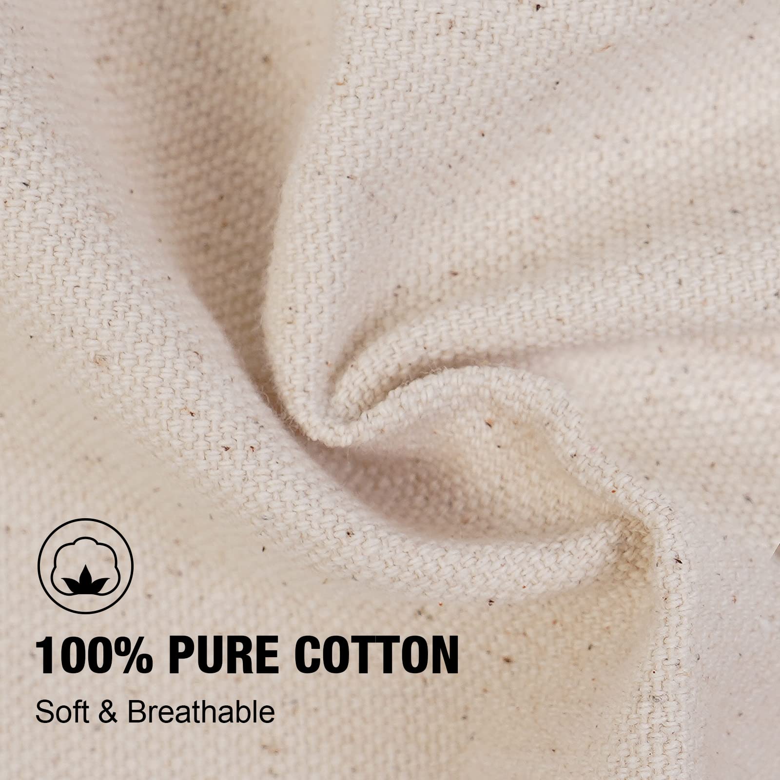 CONDA 100% Cotton Canvas Professional Bib Apron With 3 Pockets for Women Men Adults Waterproof Natural 31inch By 27inch