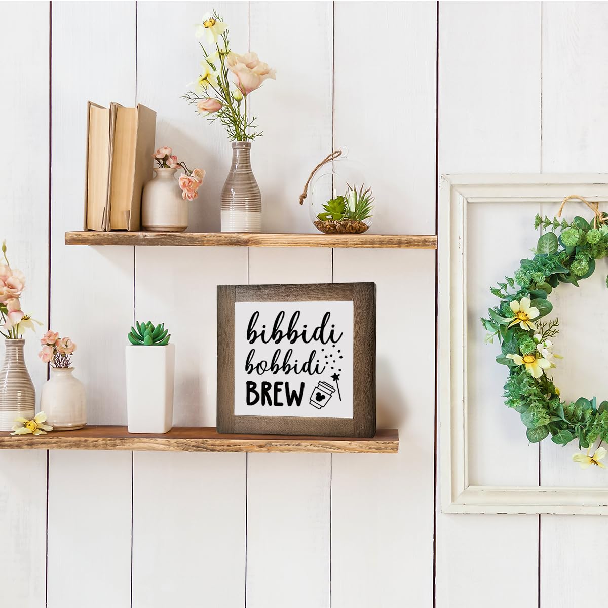 Bippity Boppity Wooden Plaque Sign, Rustic Coffee Table Sign, Kitchen & Home Decor, Tabletop Decor, Coffee & Disney Lover Gift,