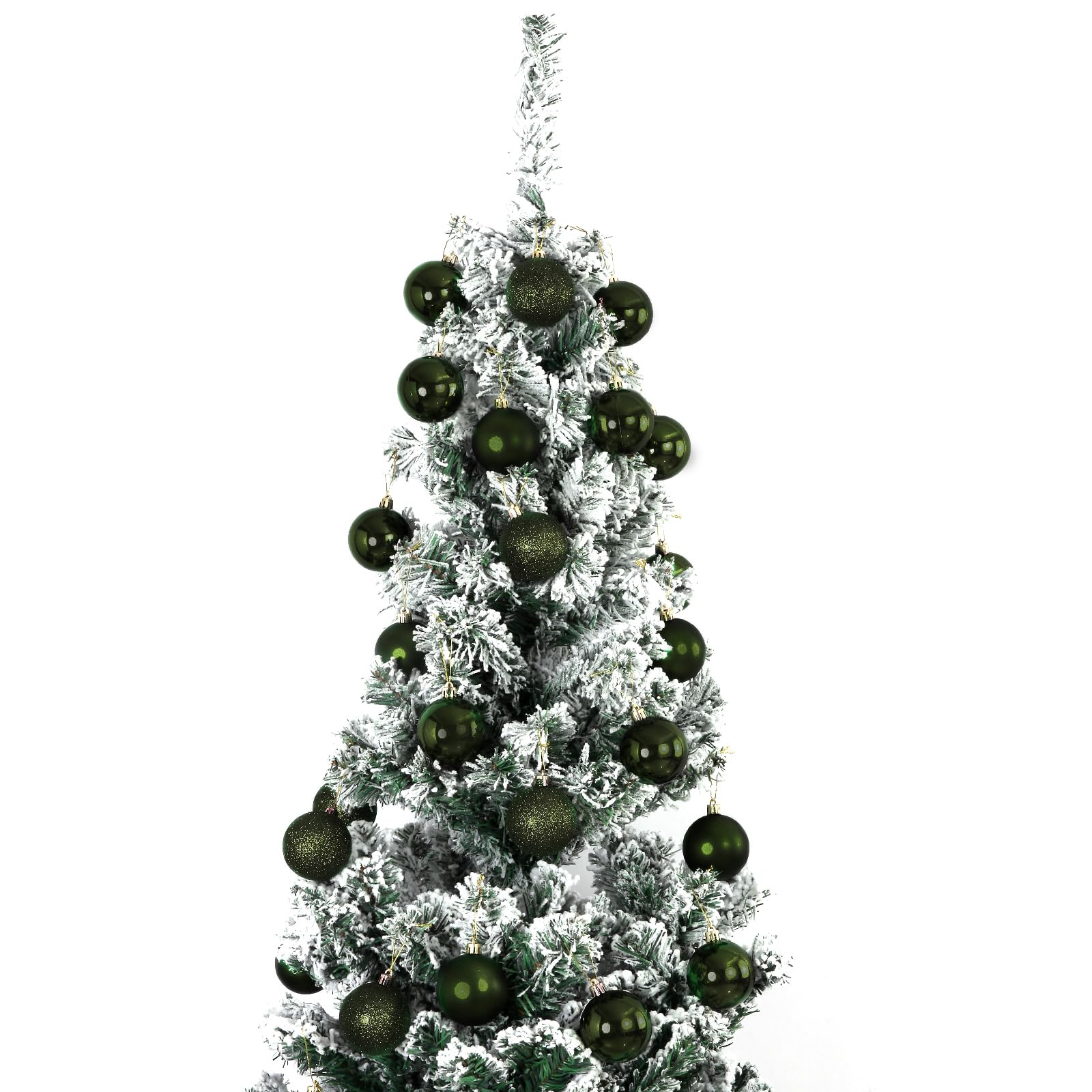 Emopeak 24Pcs Christmas Balls Ornaments - 2.36 Inch Glittering Christmas Ball Ornaments Shatterproof Xmas Tree Hanging Ball, Han