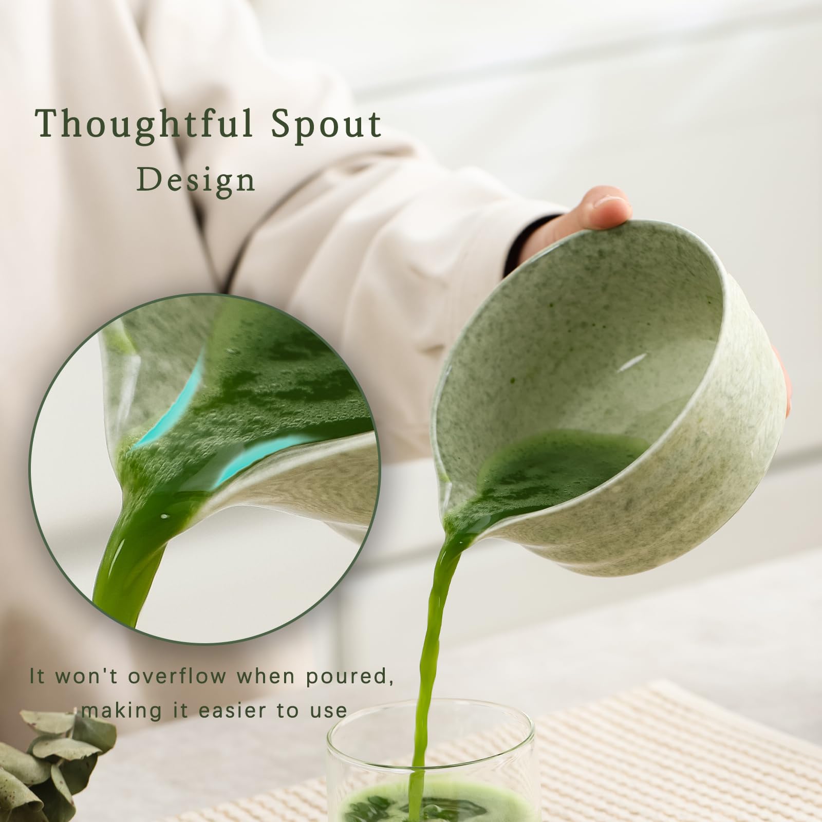 Ochcahser Matcha Set, Japanese Tea Set Includes Matcha Bowl With Spout, Matcha Whisk Holder, Bamboo Matcha Whisk And Bamboo Scoo
