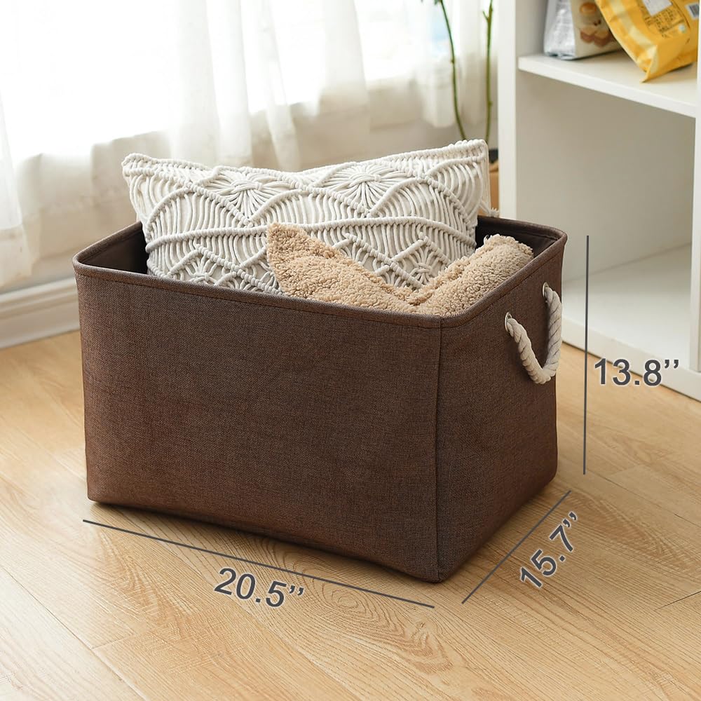 Thewarmhome Organization And Storage For Organizing - Extra Jumbo 3 Pack 20.5X15.7X13.8 Inch Fabric Storage Bin For Shelves, Sto