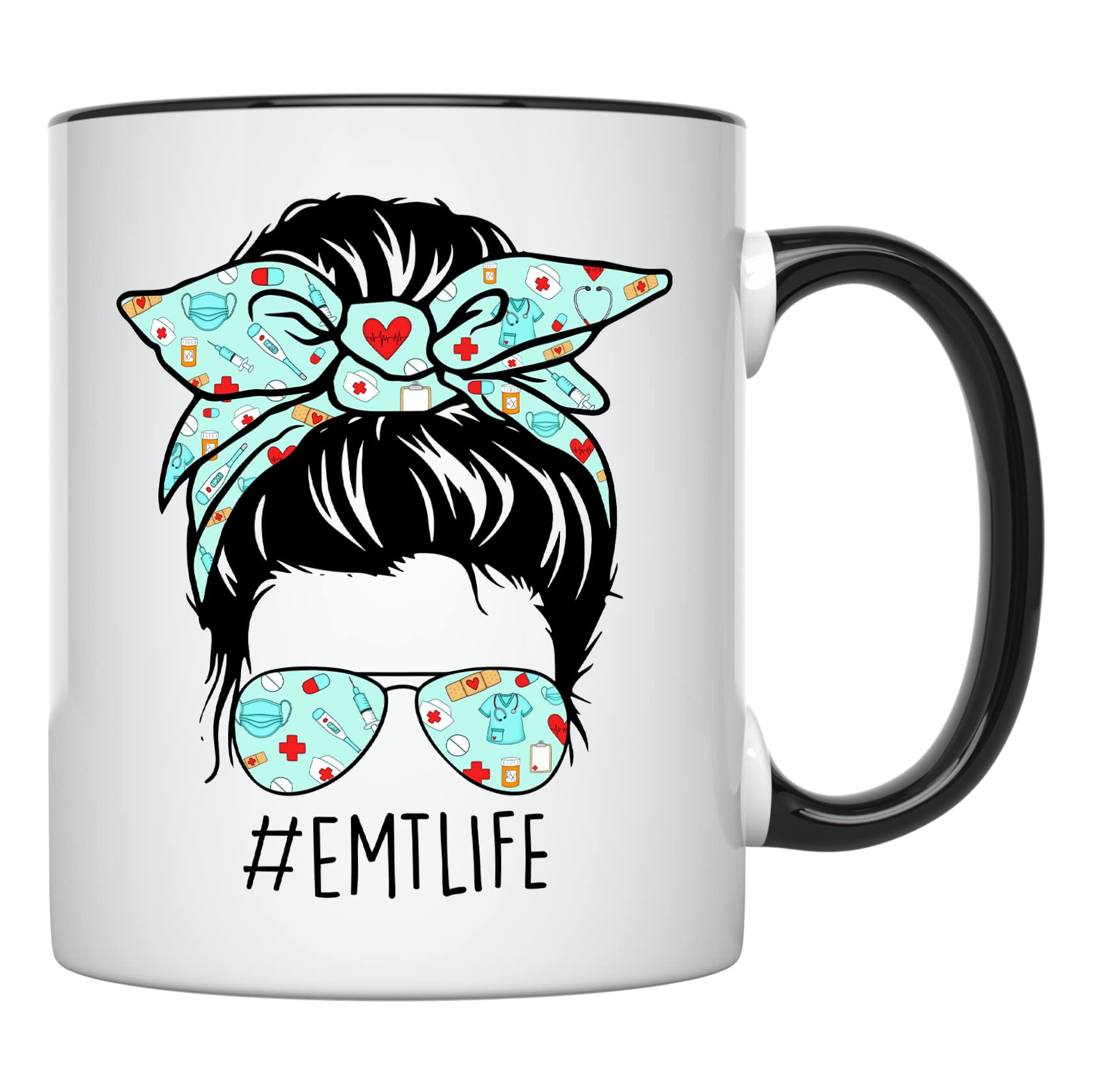 YouNique Designs EMT Mug, 11 Ounces, Funny EMS Coffee Mug for Women, EMT Graduation Cup, EMT First Responder Mug, EMT Coffee Cup