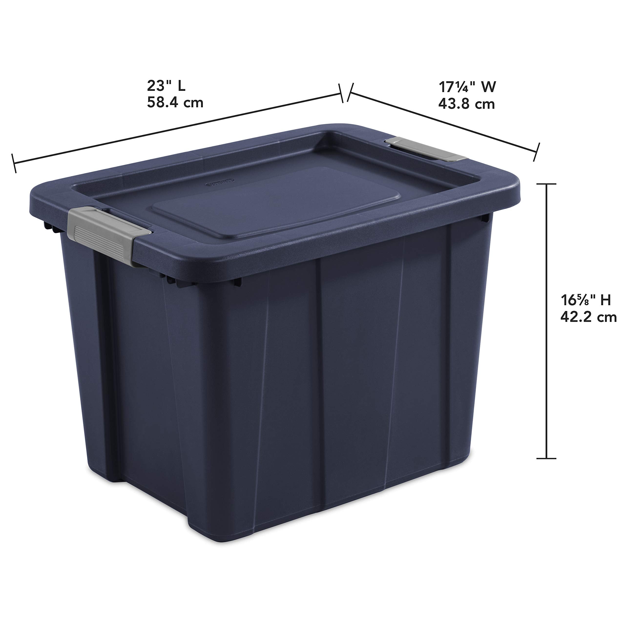 Sterilite 18 Gal Latching Tuff1 Storage Tote, Stackable Bin With Latch Lid, Plastic Container To Organize Garage, Basement, Blue