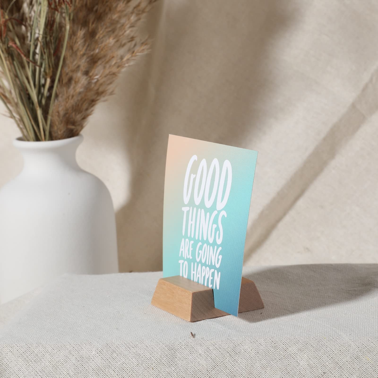 Uniqooo Elegant Birch Wood Stand |1.2Mm Slot, For Wedding Table Number Sign, Place Card Holder, Photo Display Stand, Small | For