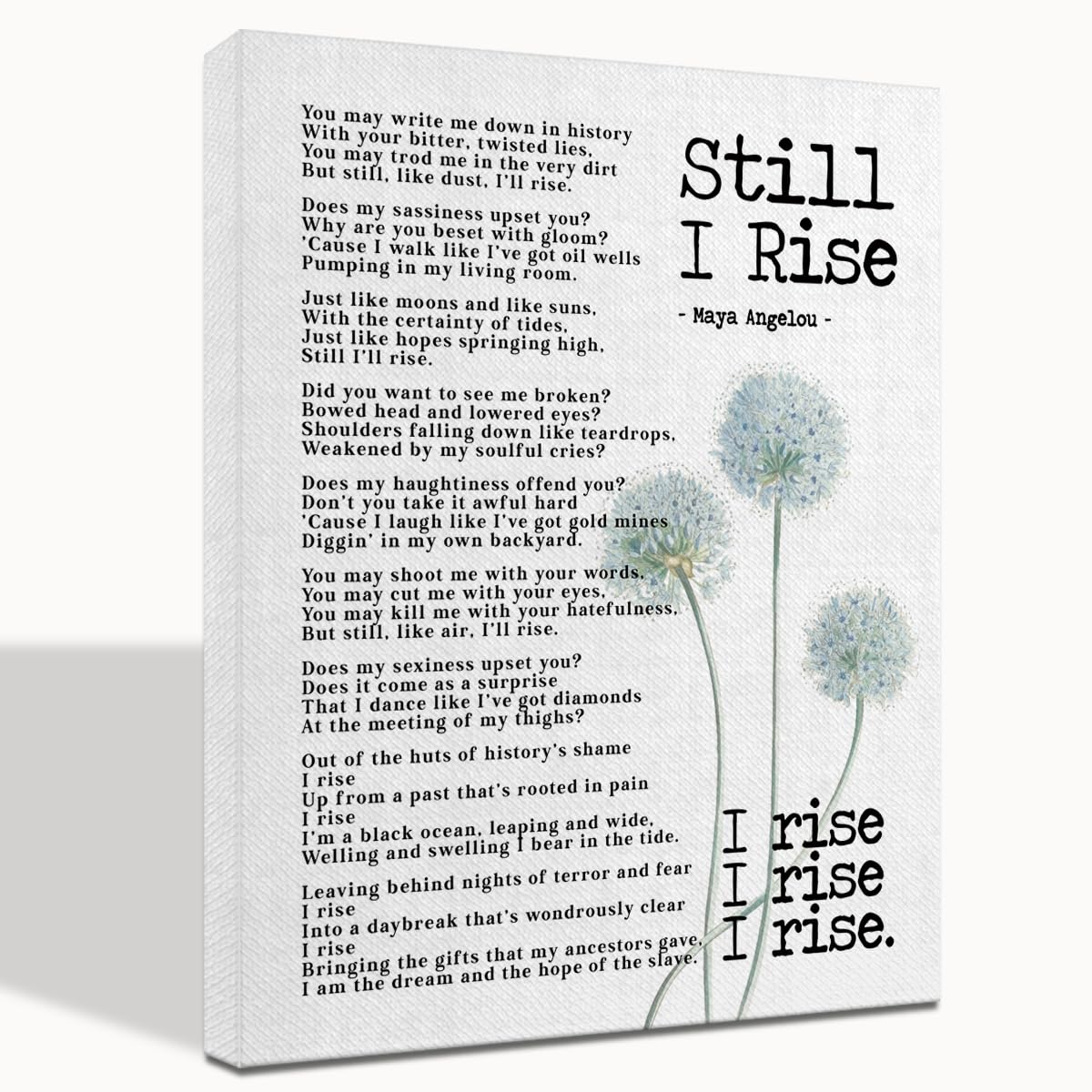 Maya Angelou Quotes Wall Art, Feminist Wall Art, Inspirational Quote Decor, Maya Angelou, Still I Rise Quotes Wall D  Cor, Motiv