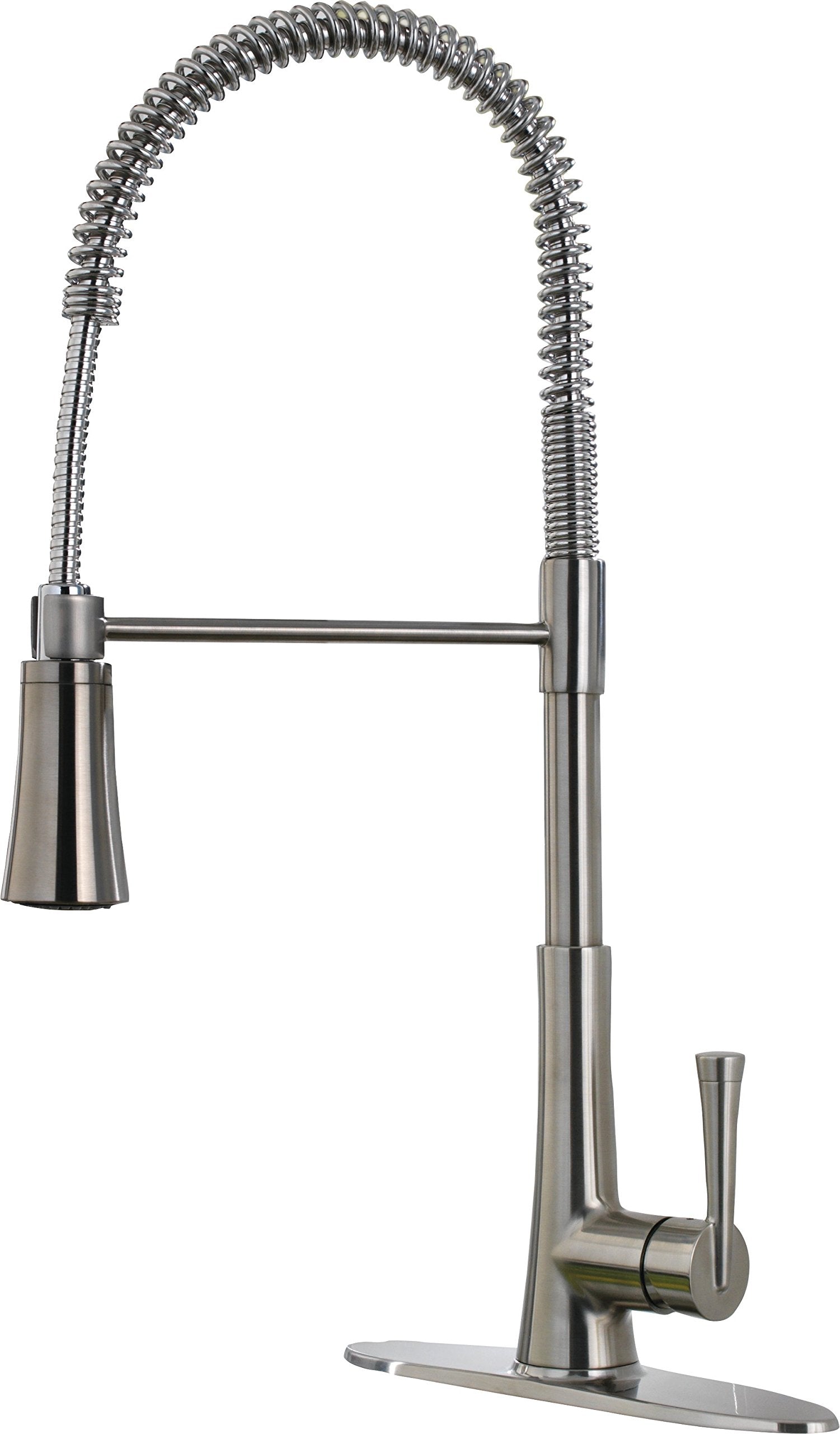 Pfister Zuri Commercial Culinary Kitchen Faucet with Pull Down Sprayer, Single Handle, High Arc, Stainless Steel Finish, LG529MC