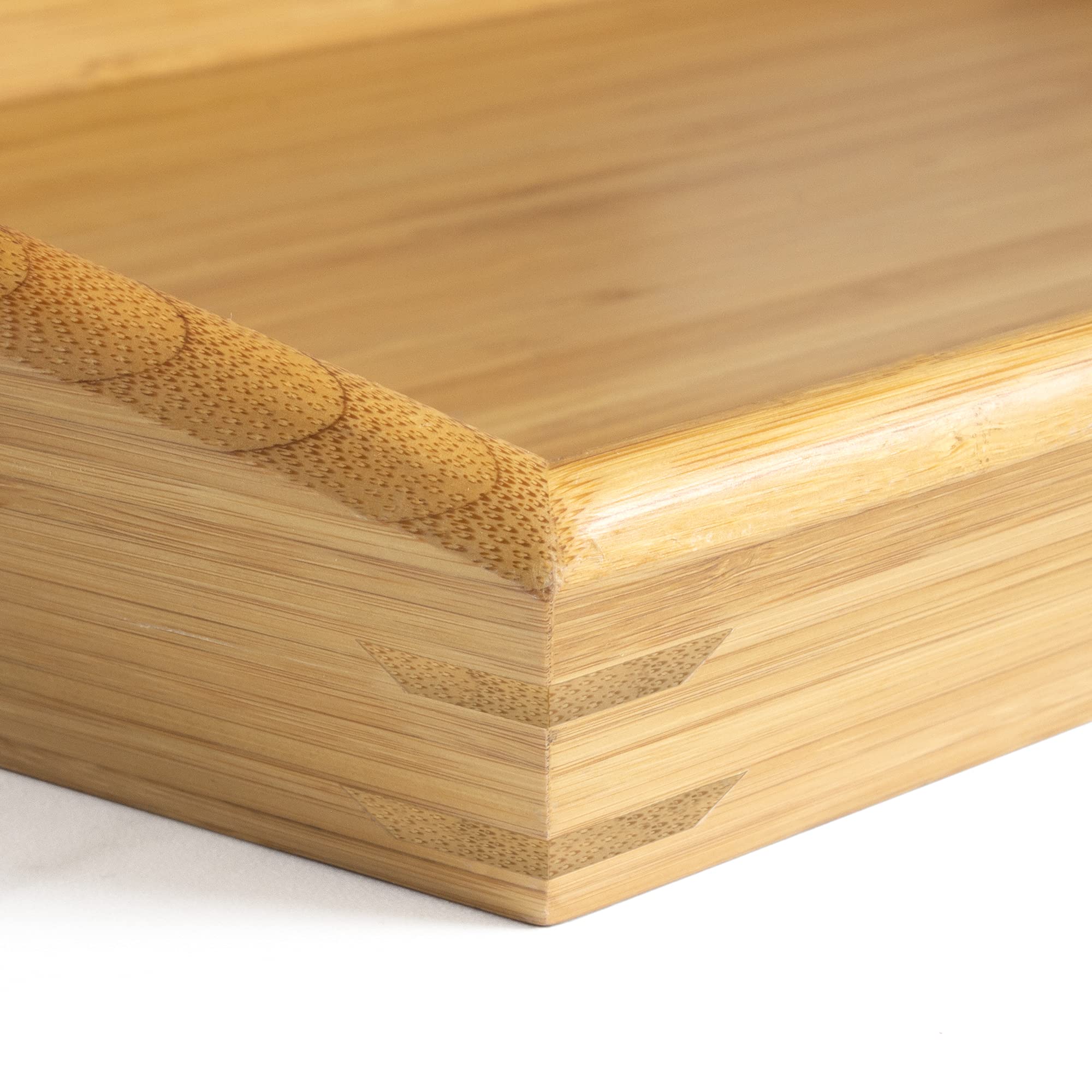 Totally Bamboo Butler'S Serving Tray With Handles, Decorative Tray For Ottoman Or Coffee Table, 23'' X 15''