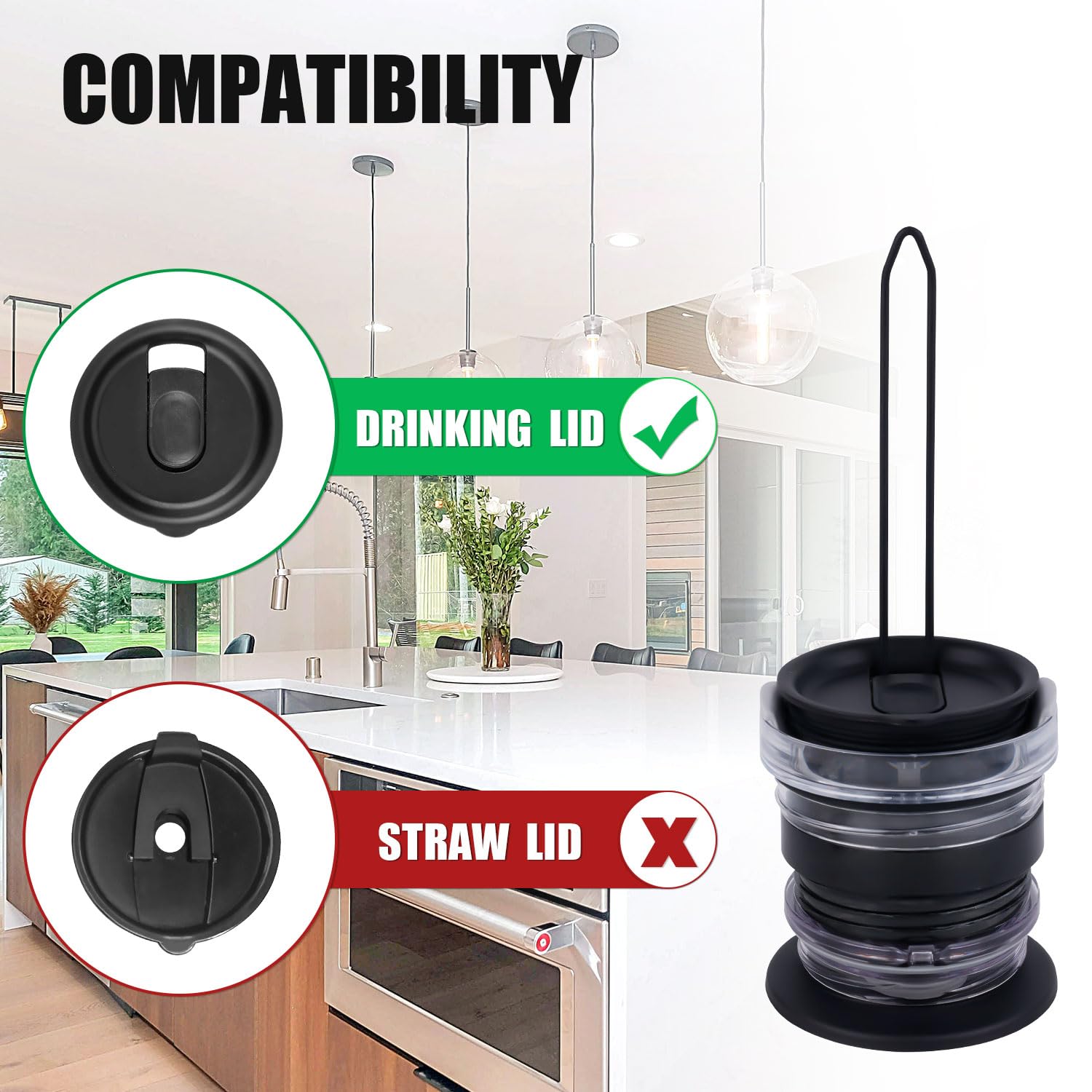 Peutier 2Pcs Tumbler Lid Organizers, Stackable Space-Saving Water Bottle Lid Rack Holder Vertical Storage Up To 14 Lids For Kitc