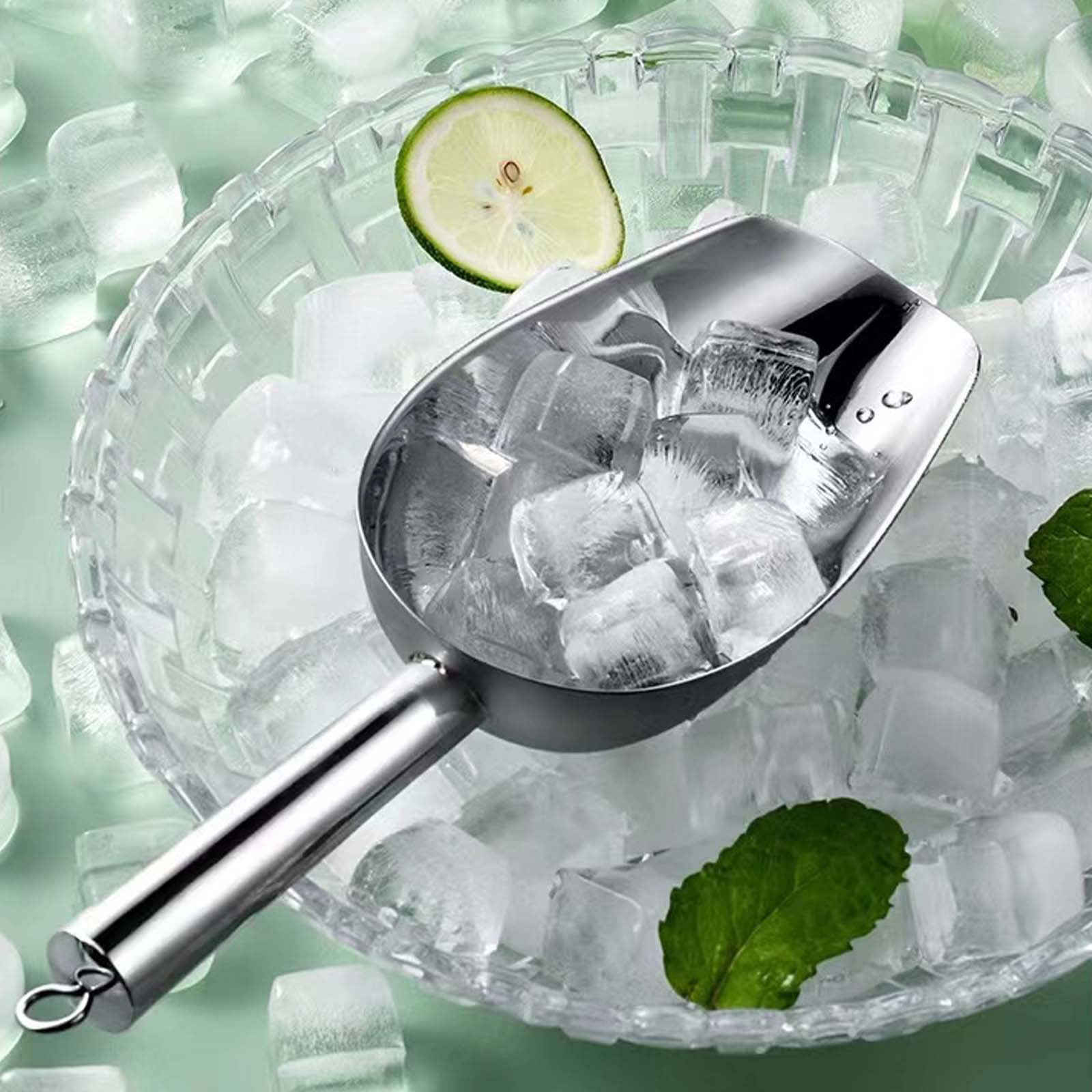 Ice Scoop For Freezer - Metal Ice Scoop For Ice Machine,Stainless Steel Ice Scoop For Ice Maker,Ice Shovel For Kitchen Bar Party