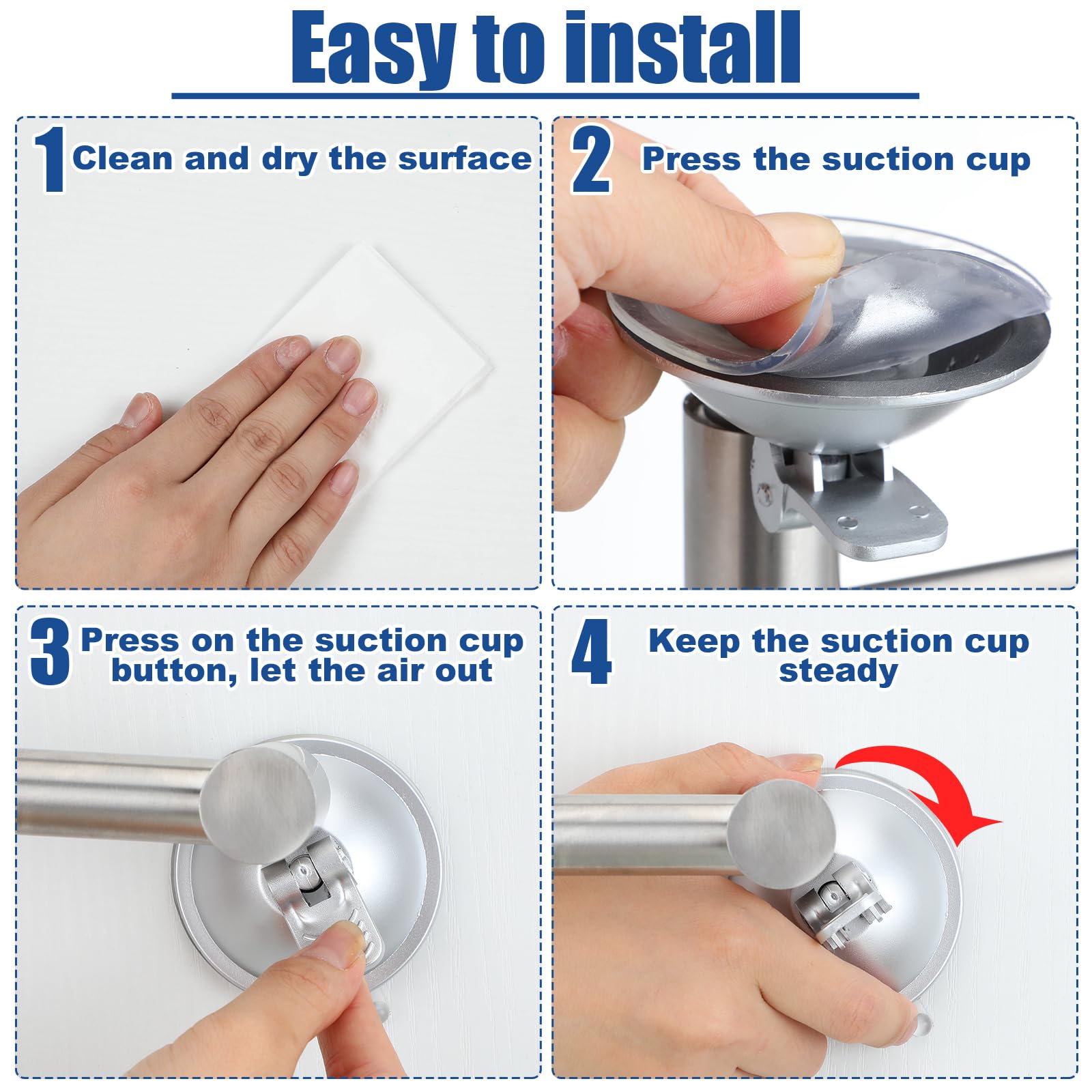 Adjustable 16-27'' Suction Cup Towel Bar Extendable Suction Cup Towel Holder Bathroom Stainless Steel Towel Rack Towel Bar For G