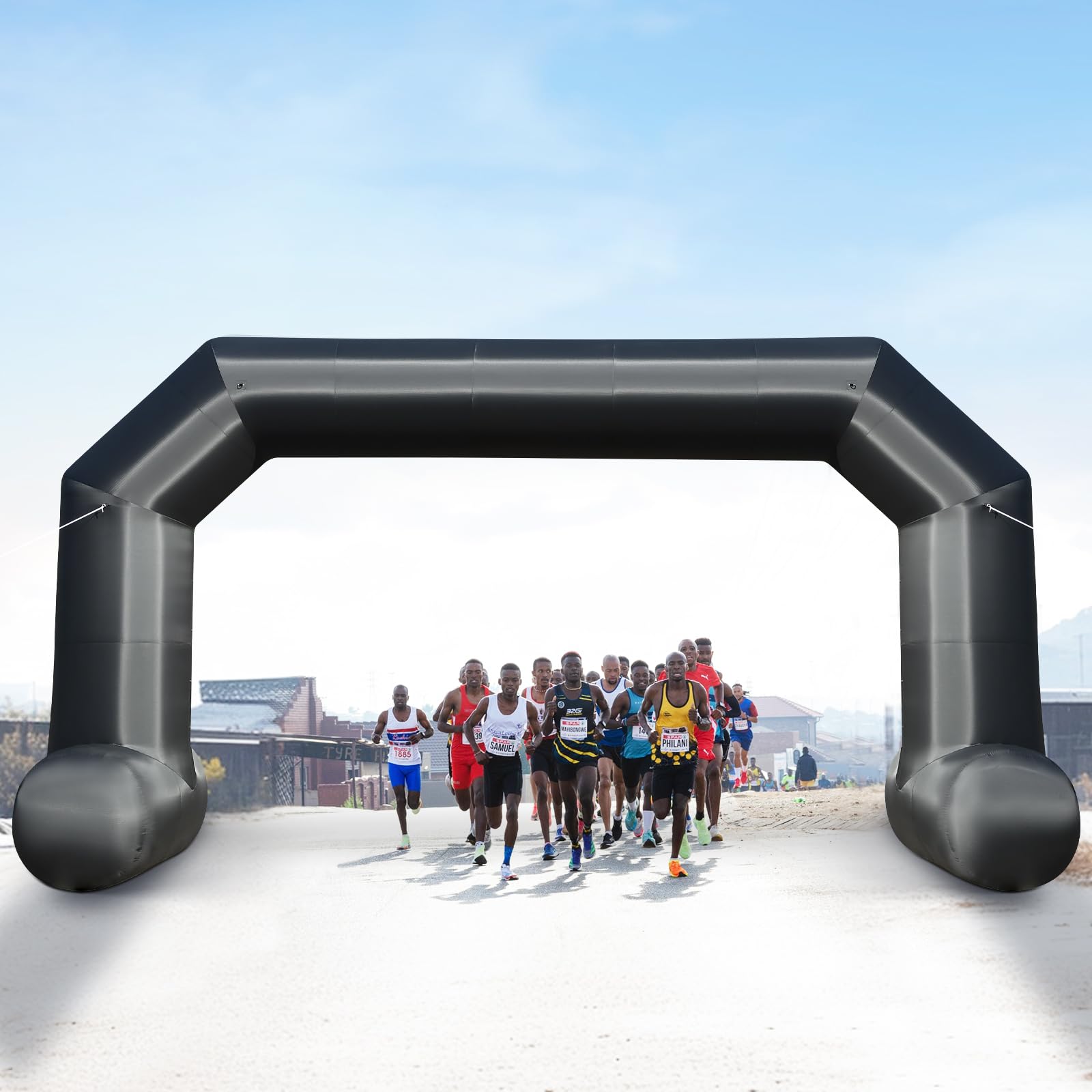 Cinnliy 33Ft Inflatable Archway,Black Inflatable Start and Finish Arch Outdoor,Sport Blow up Arch Inflatable for Race Outdoor Sp