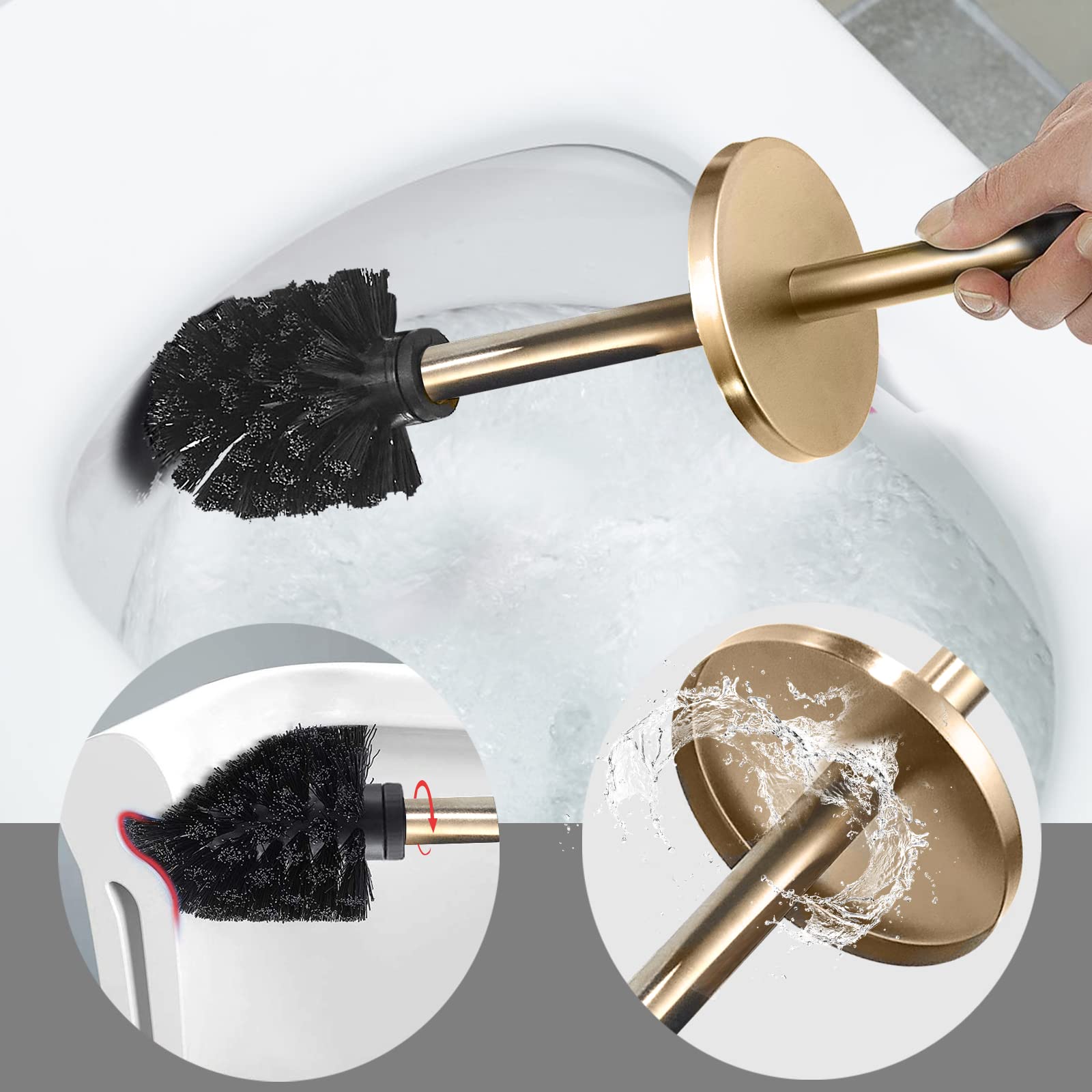 Tinyrow Toilet Brush With Holder For Bathroom Toilet Bowl Brush Holder Toilet Bowl Cleaner Brush Wall Mounted Toilet Brush Brush