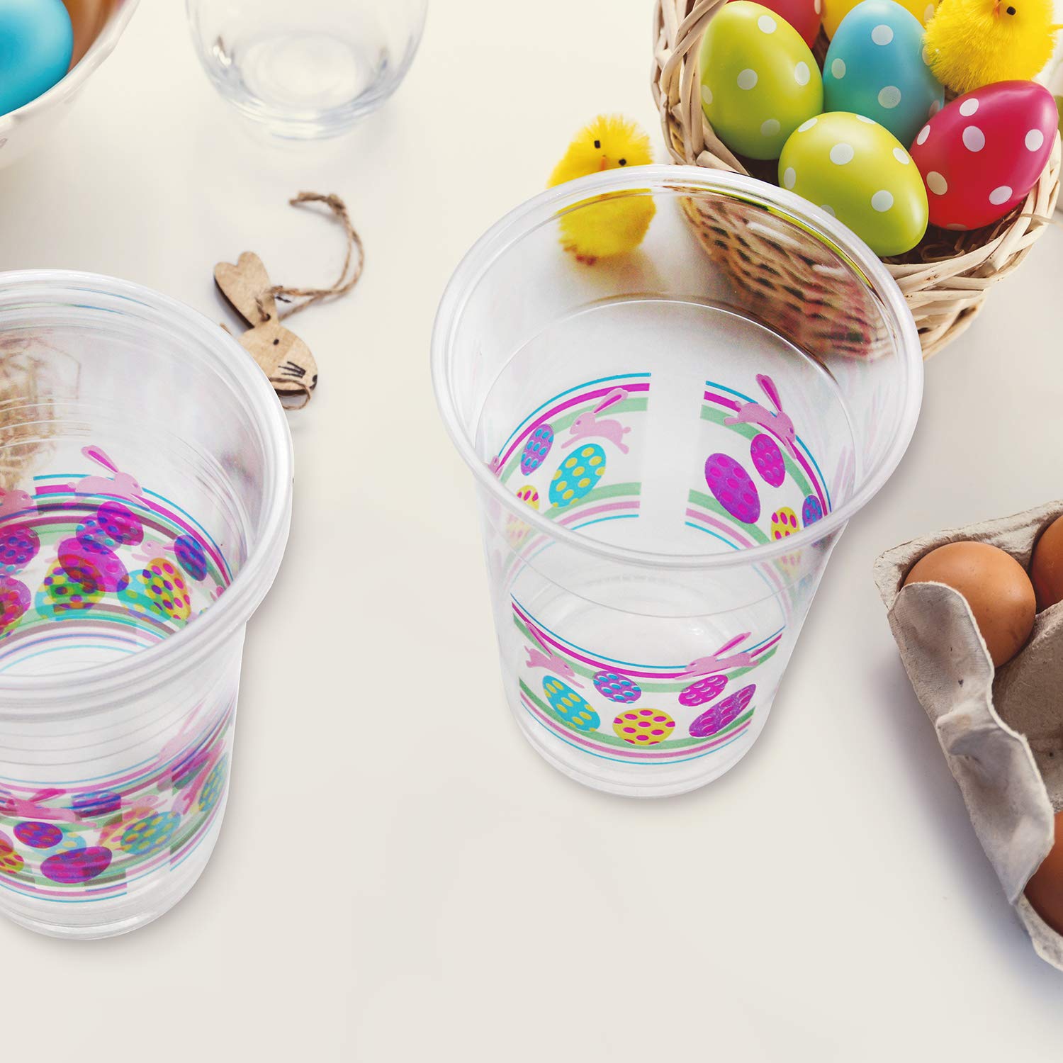 Party Essentials Soft Plastic Printed Party Cups, 16-Ounce, Easter, 40-Count