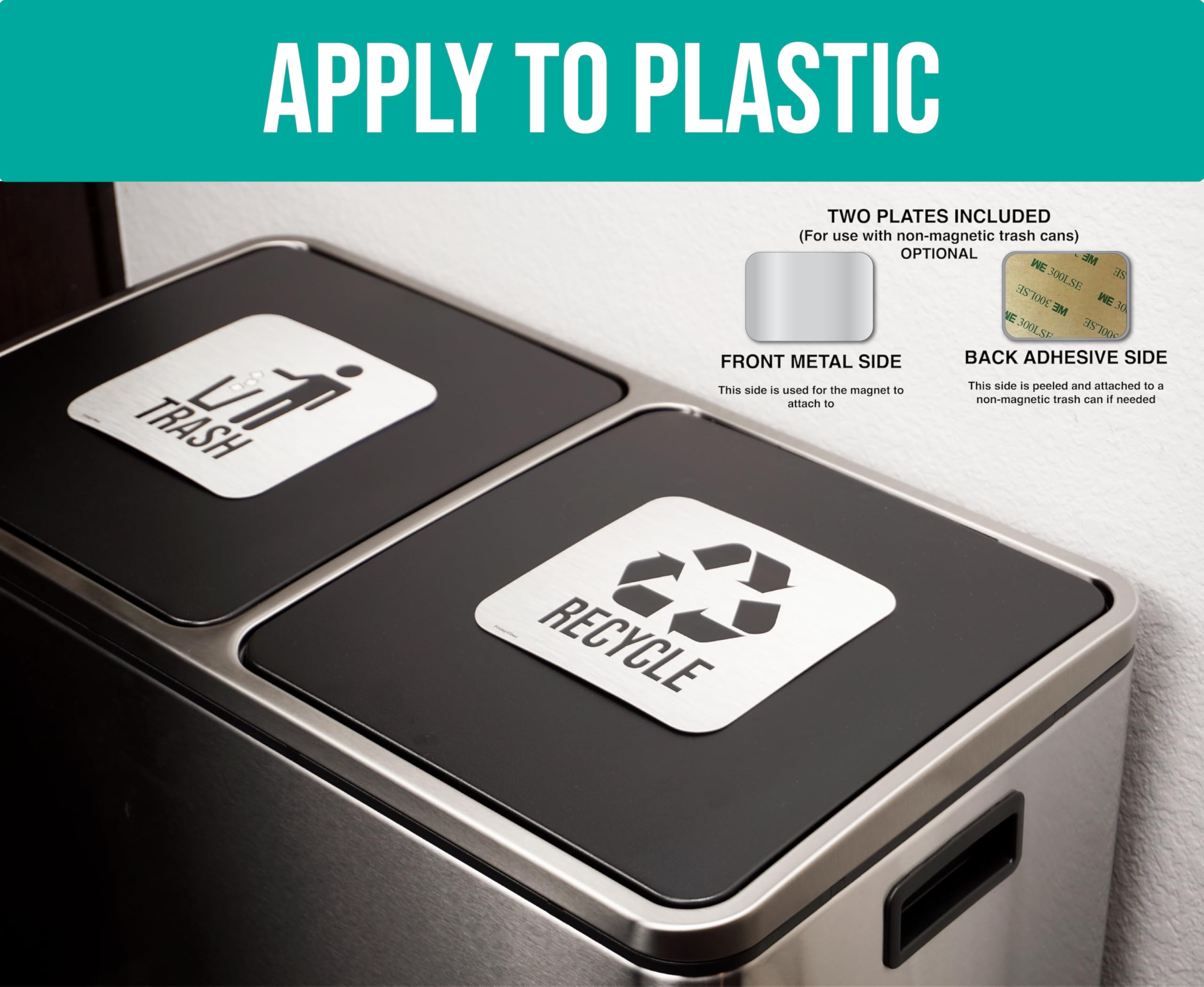 Recycle And Trash Magnets For Kitchen Trash Cans And Recycling Bins, Indoor Trash And Recycle Magnet Combo For Garbage Can Logo