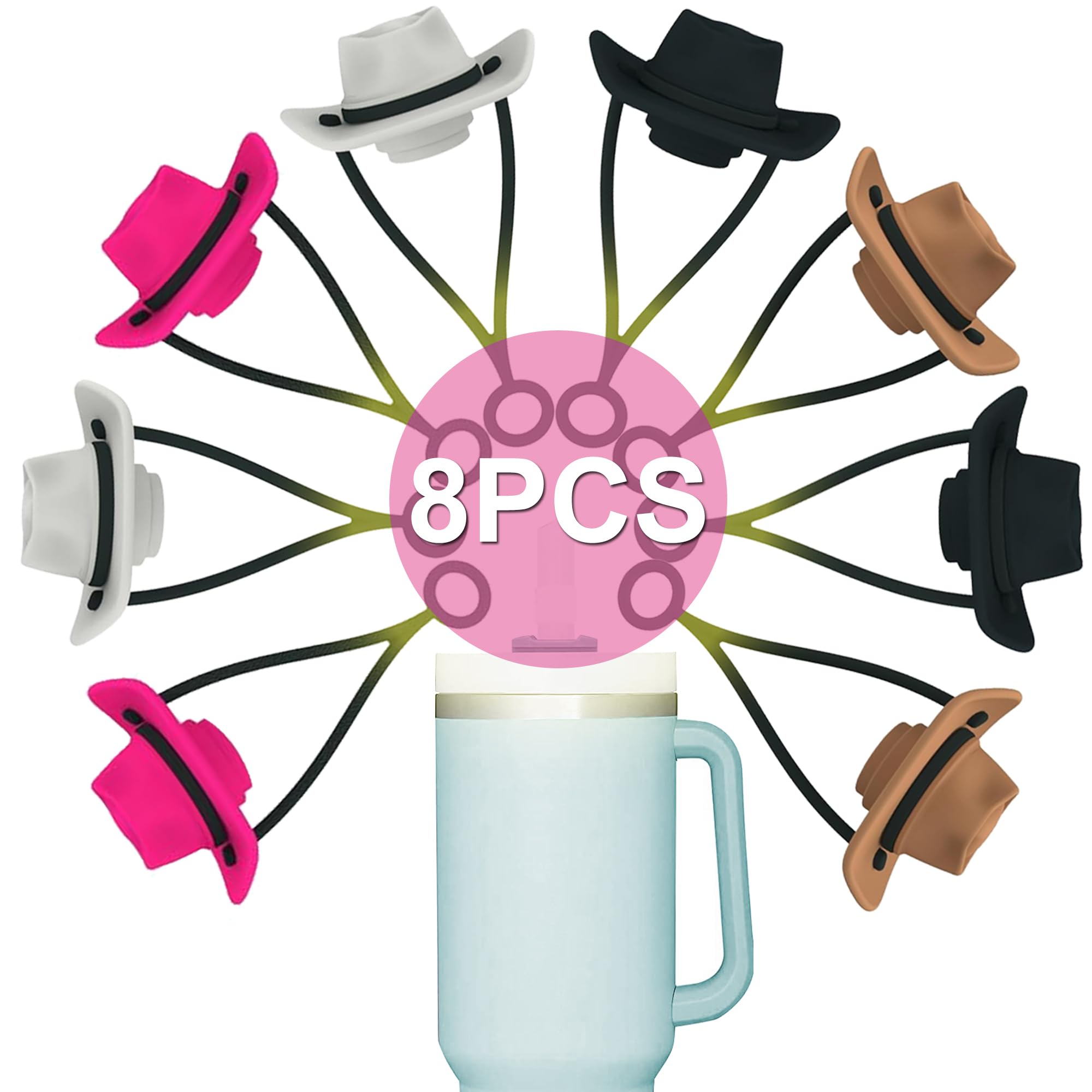 Straw Covers, Silicone Straw Tip Covers, Dust-Proof Straw Cap Toppers, Reusable Silicone Soft Protector Cover For 0.4 Inch/10Mm