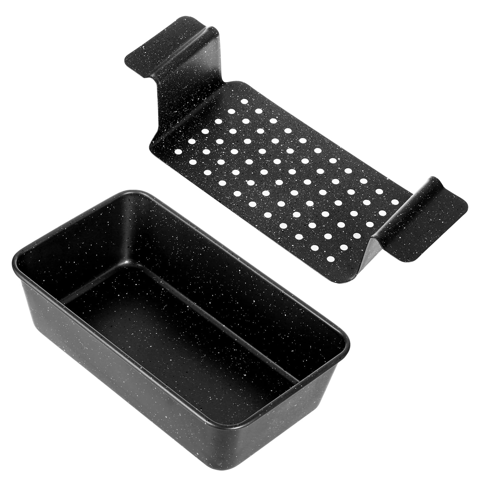 Walooza 9x5 Meatloaf Pan with Drain Tray, HeavyGauge Carbon Steel Nonstick Loaf Pan for Baking Bread, OvenSafe Healthy Baking 