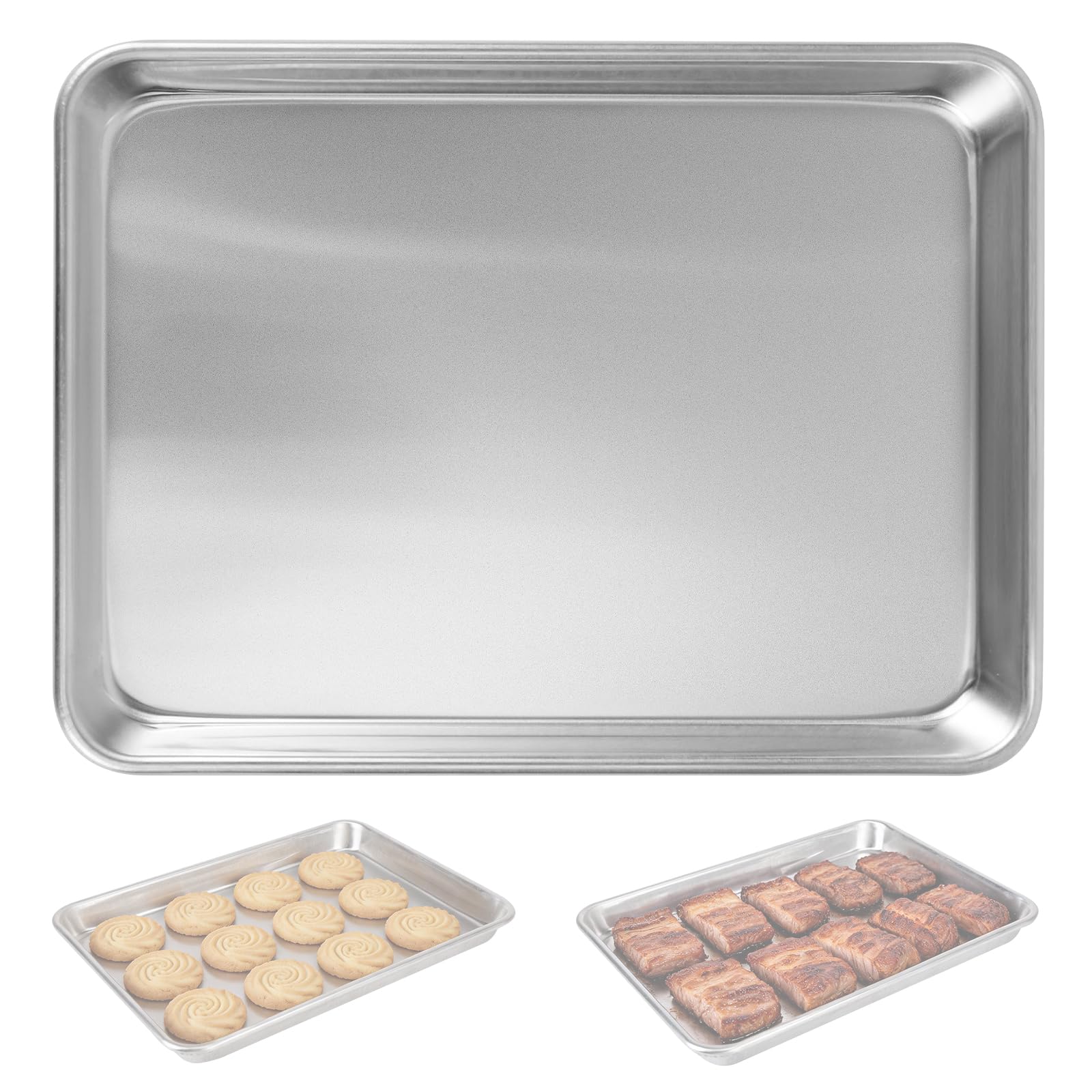 Texas Sheet Cake Pan, Rectangle Baking Tray for Cookies and Focaccia