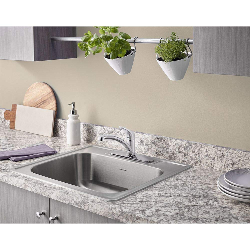 American Standard 7074000.002 Colony Pro Single-Handle Kitchen Faucet With Deckplate In Polished Chrome