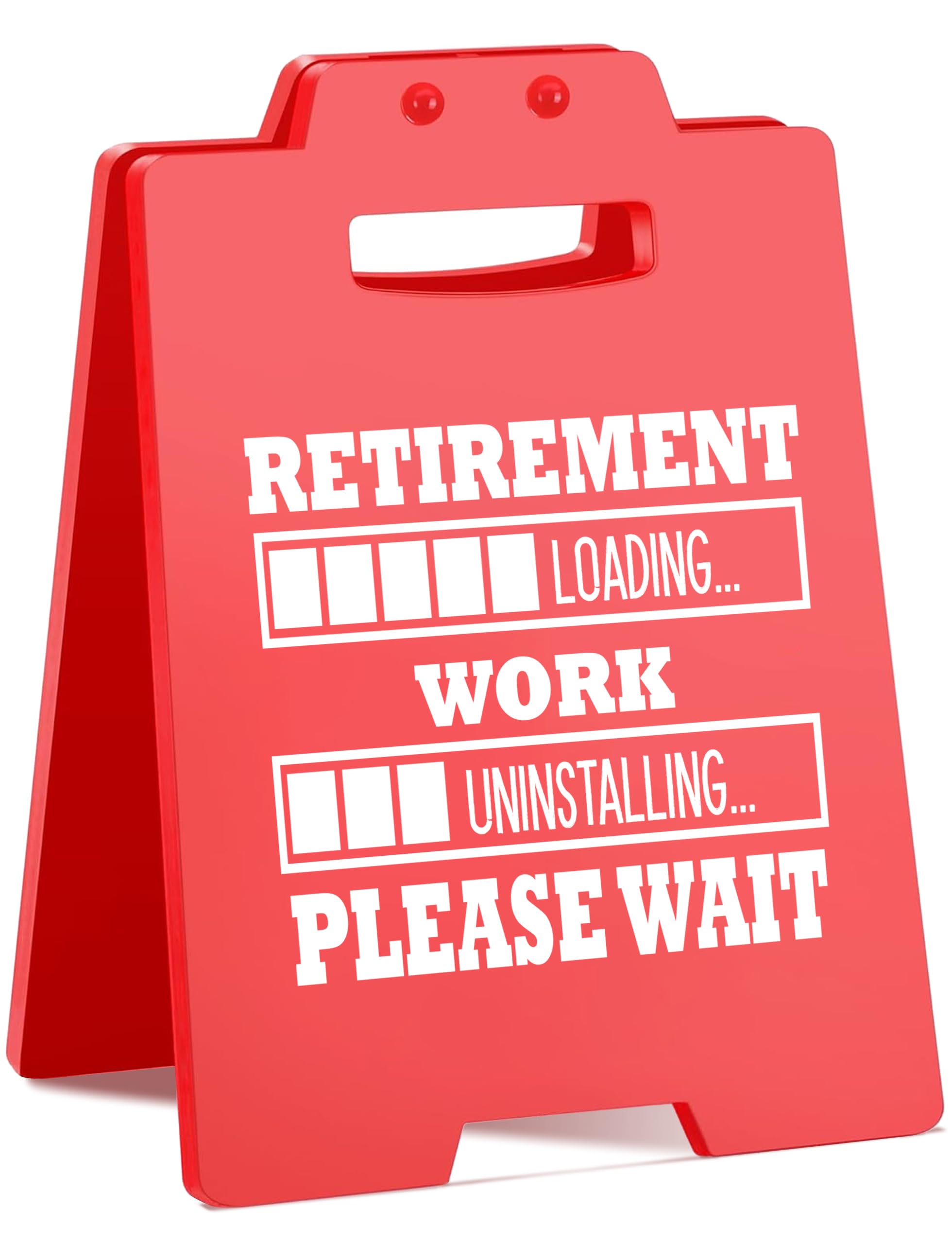 2025 Funny Retirement Gift for Teacher, Nurse, Coworker, Boss, Friend | Humorous Retirement Loading, Work Uninstalling Desk Sign