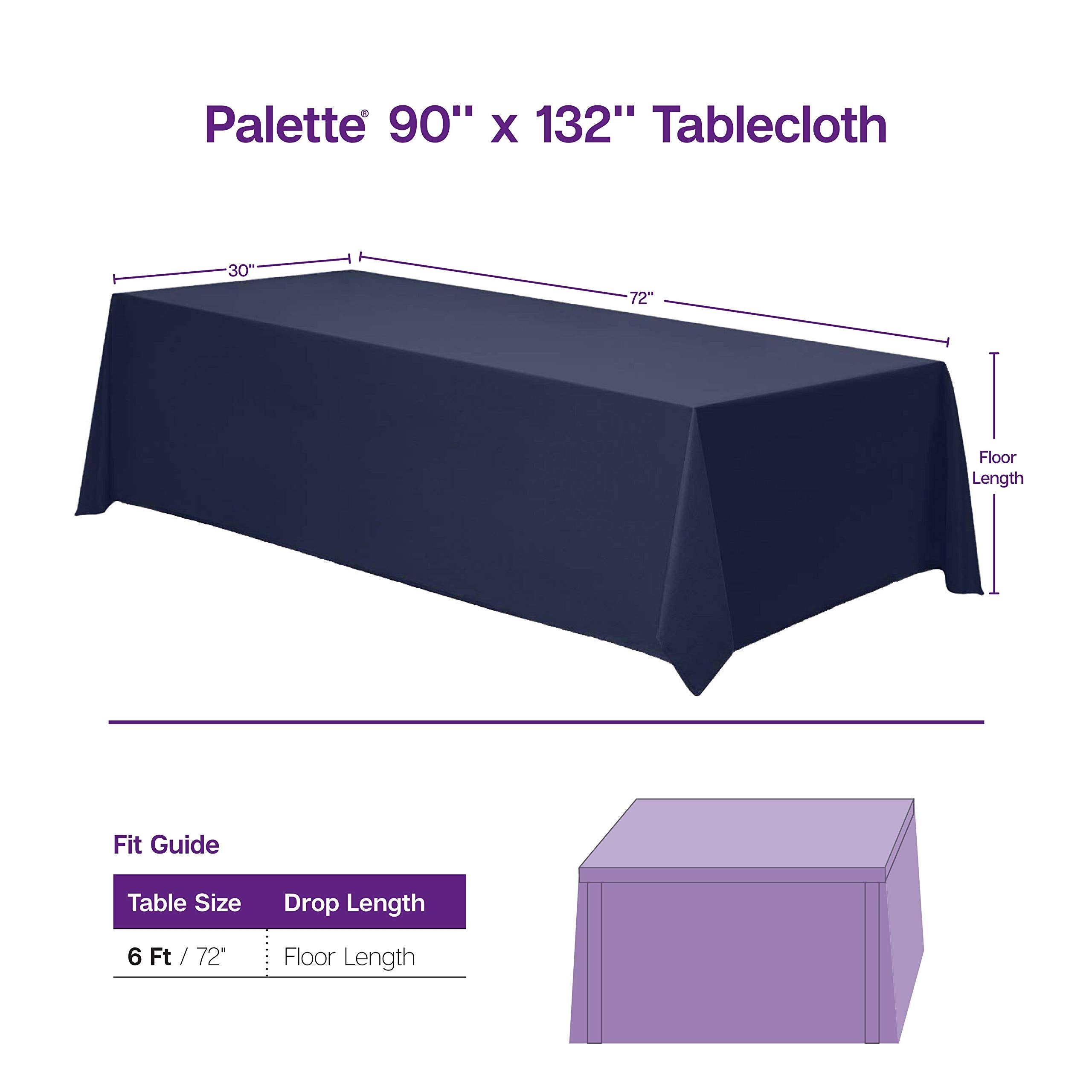 Gee Di Moda Rectangle Tablecloth - 90 X 132 Inch Fuchsia Table Cloth For 6 Foot Table With Floor-Length Drop - Heavy Duty Washab