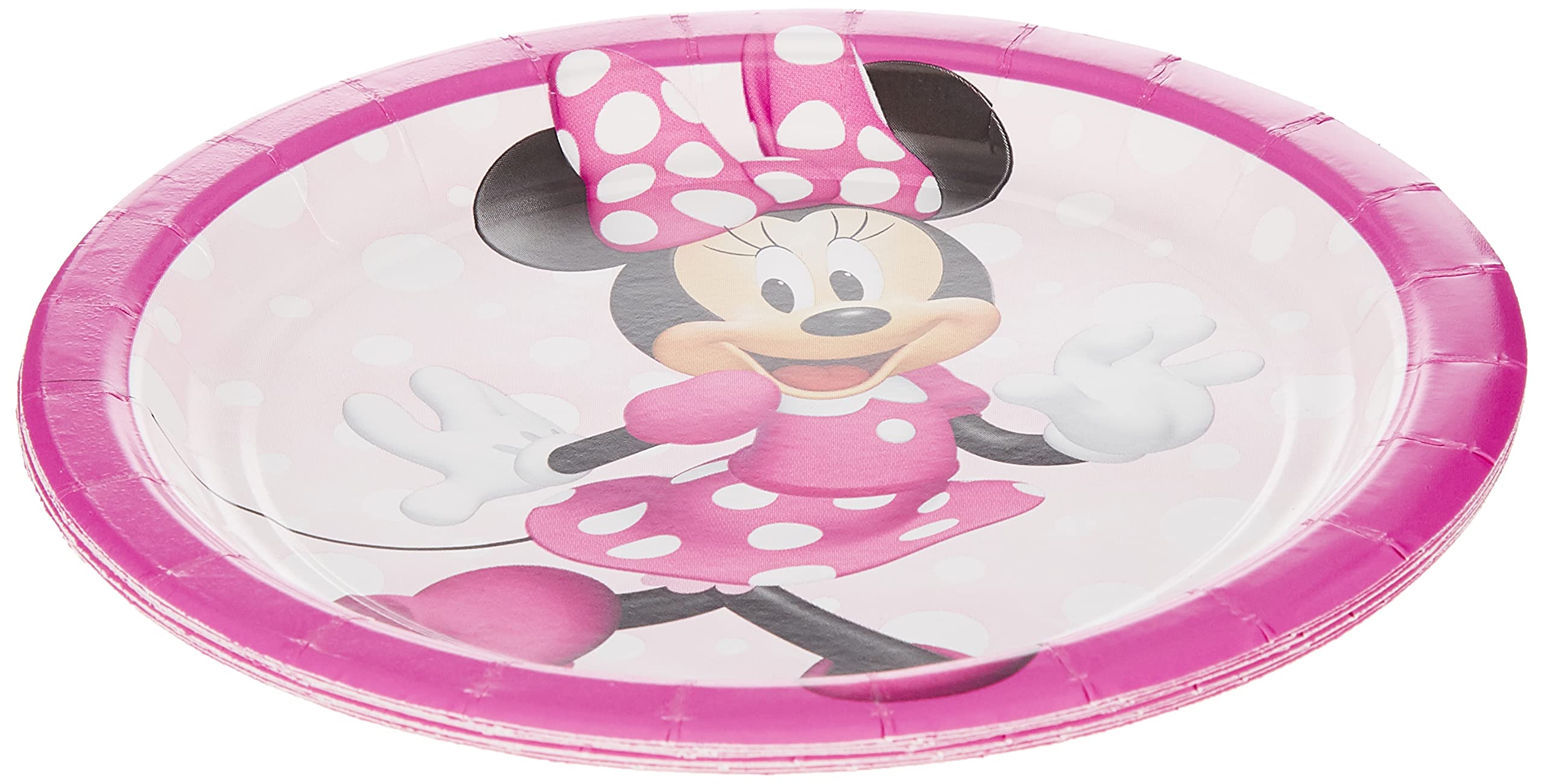 Amscan Minnie Mouse Round Dessert Paper Plates - 7'' | Multicolor | Pack Of 8