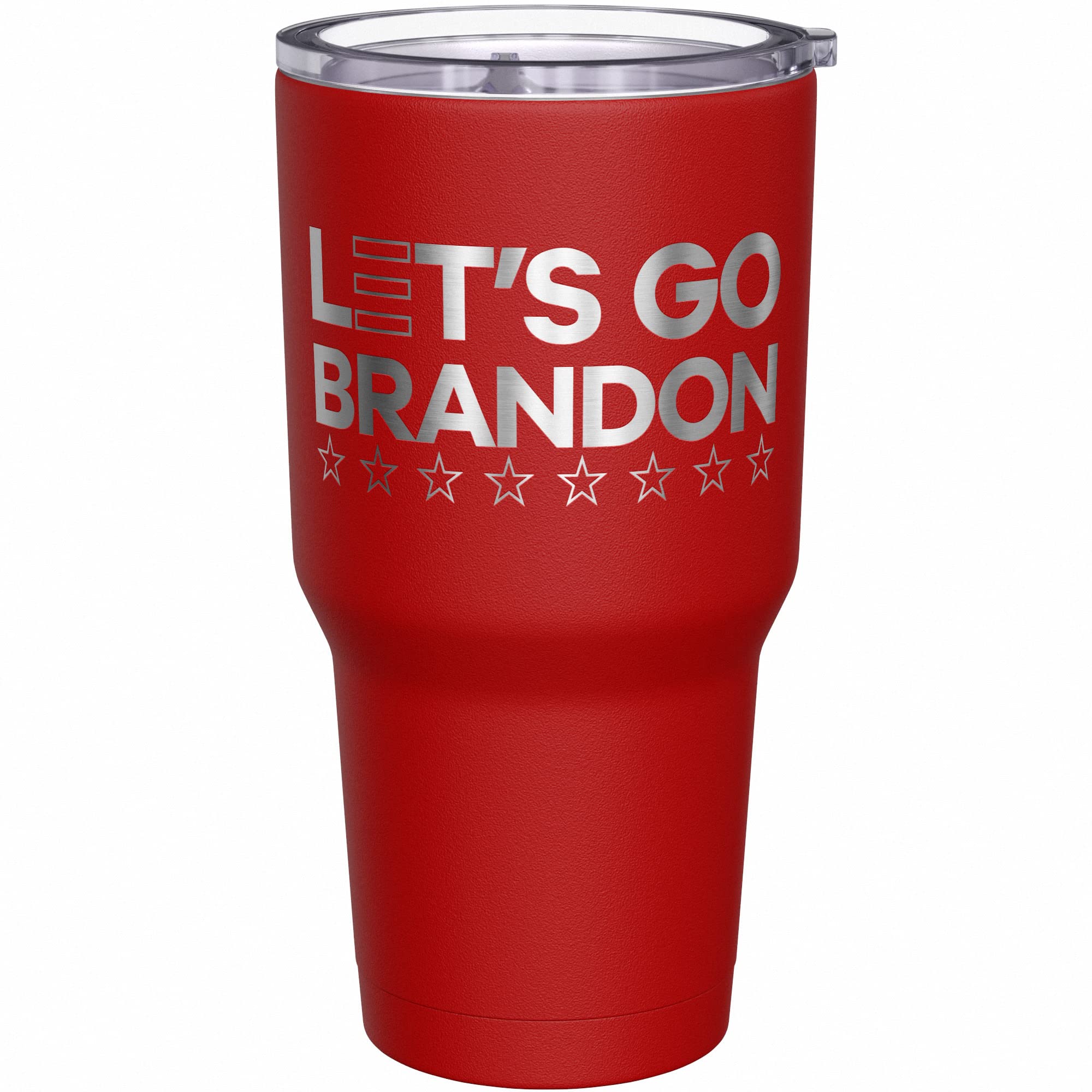 We The People Holsters - Let's Go Brandon - Coffee Tumbler - American Flag Coffee Travel Mug - Engraved Tumbler - Double Insulated Tumbler - 30 oz
