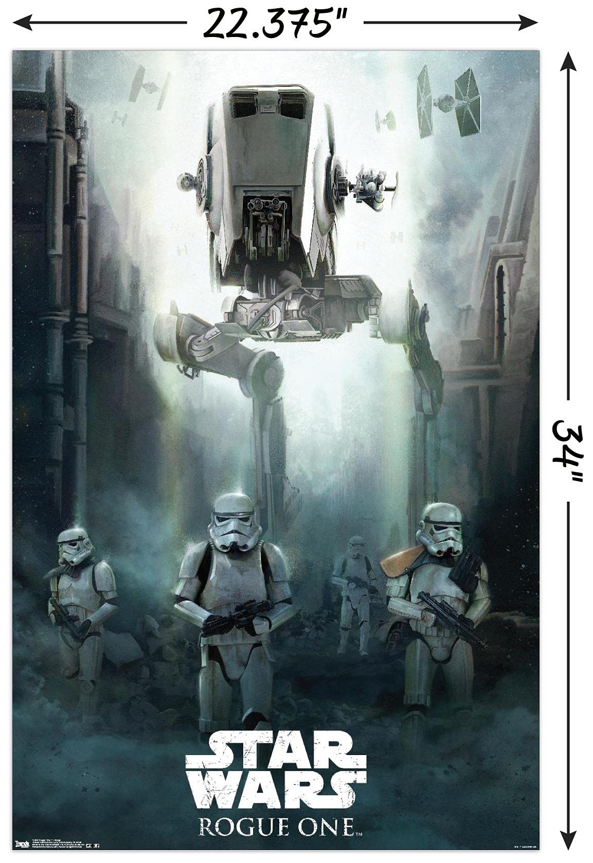 Trends International Star Wars: Rogue One - Siege Wall Poster, 22.375'' X 34'', Premium Poster & Mount Bundle