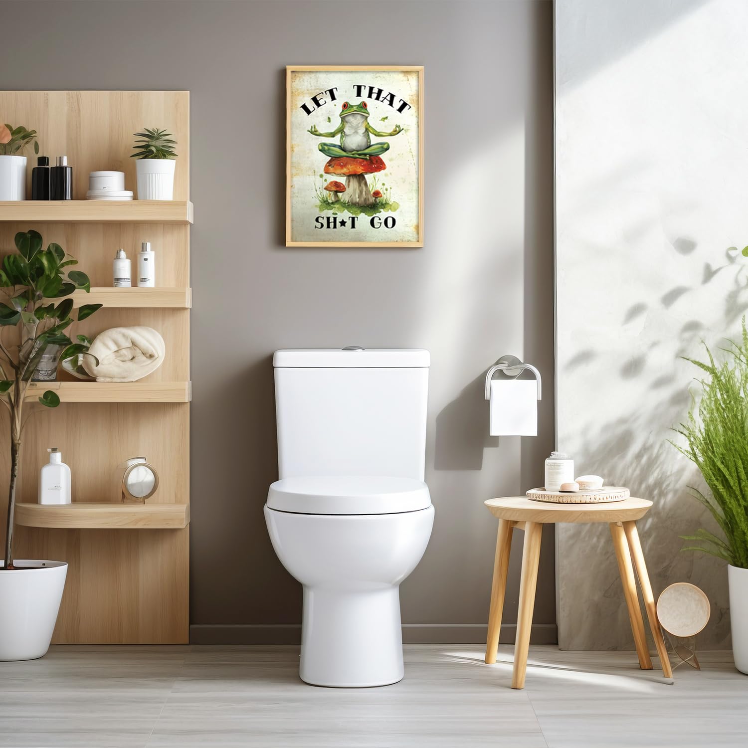 Funny Frog Mushroom Quote Wall Decor Poster Retro Sign Canvas Wall Poster For Bedroom Living Room Decor 12X16 In Unframed