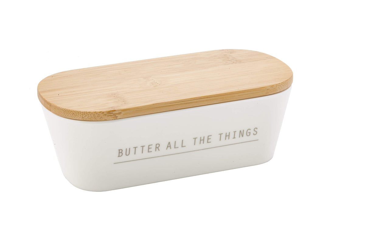 Tablecraft Butter Dish With Lid, 7.75 X 3.25 X 2.5, Melamine