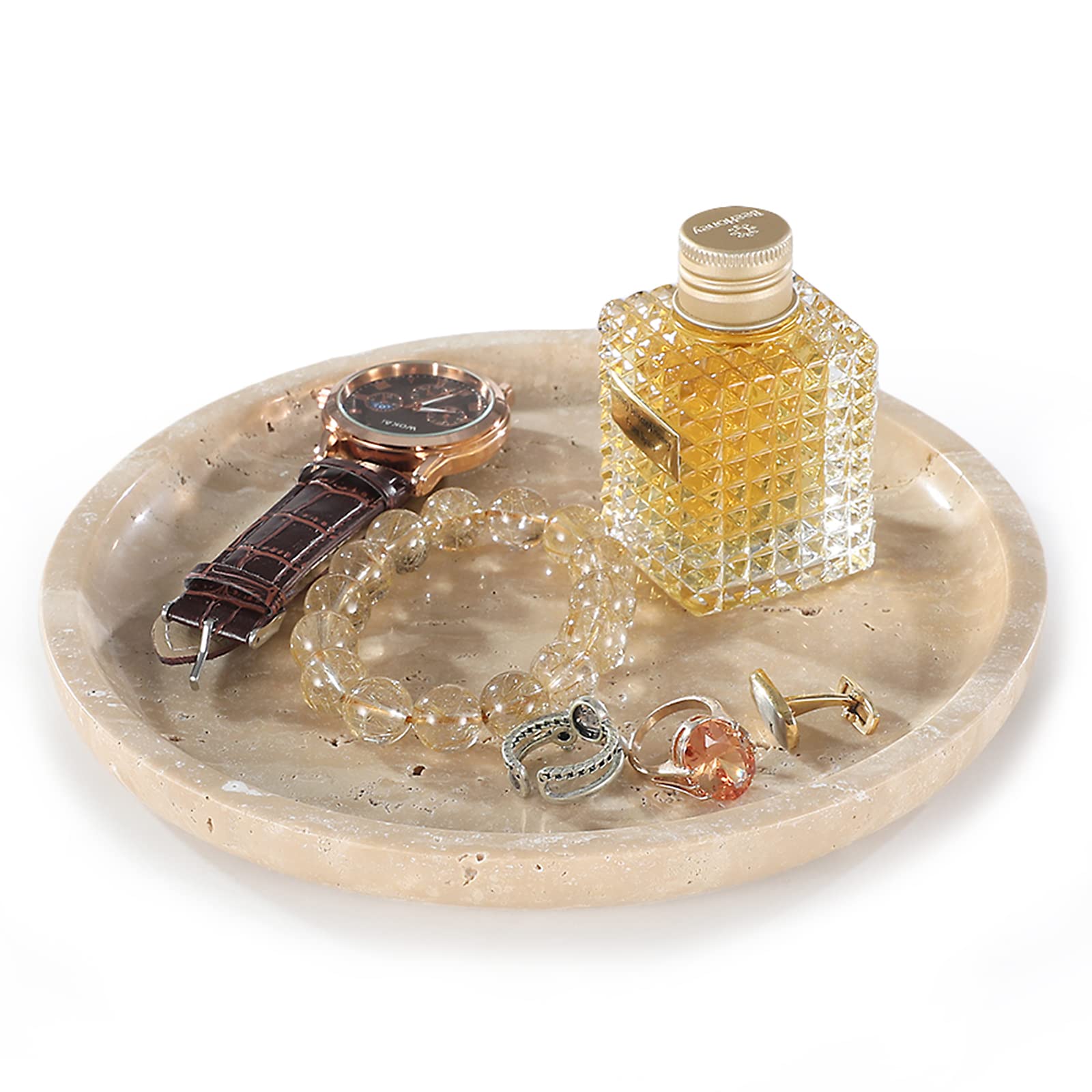 Real Luxurious Natural Marble Tray Genuine Marble Storage Tray For Home Decor Stone Tray For Bathroom/Kitchen/Vanity/Dresser Non