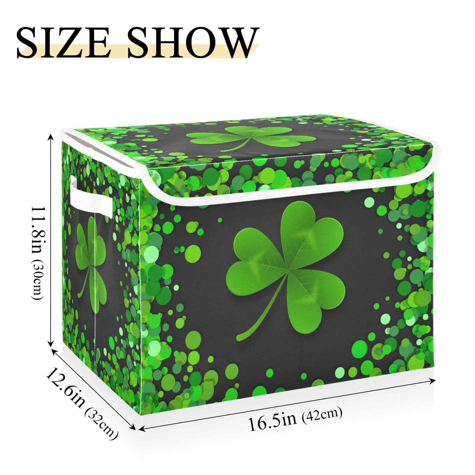Xigua St. Patrick'S Day Storage Bins With Lids And Carrying Handle,Foldable Storage Boxes Organizer Containers Baskets Cube With
