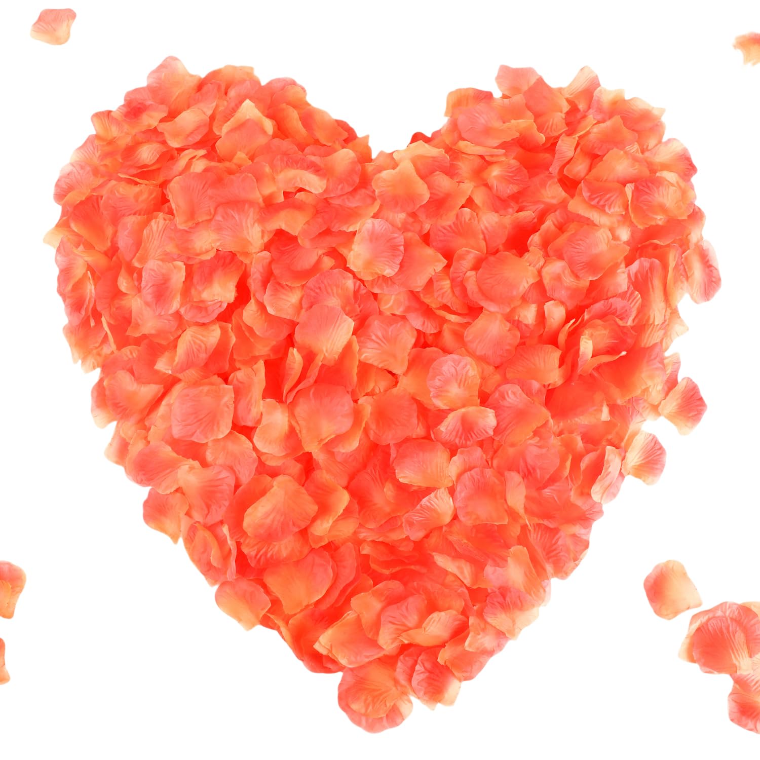 CODE FLORIST 1100 PCS Sunset Red Silk Flower Rose Petals for Fall Wedding Decorations (Separated,Scented)