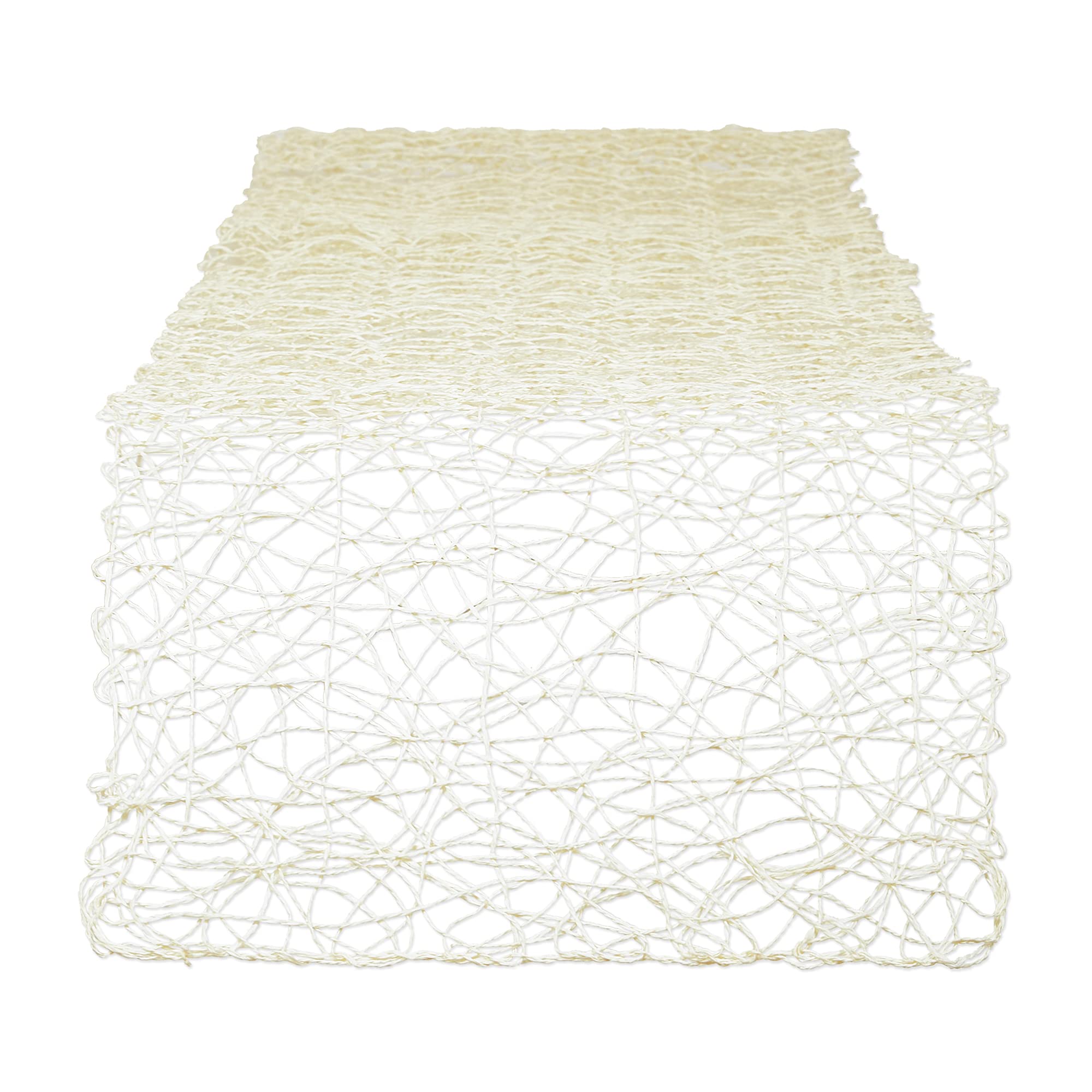 OFF-WHITE WOVEN PAPER TABLE RUNNER 14x72