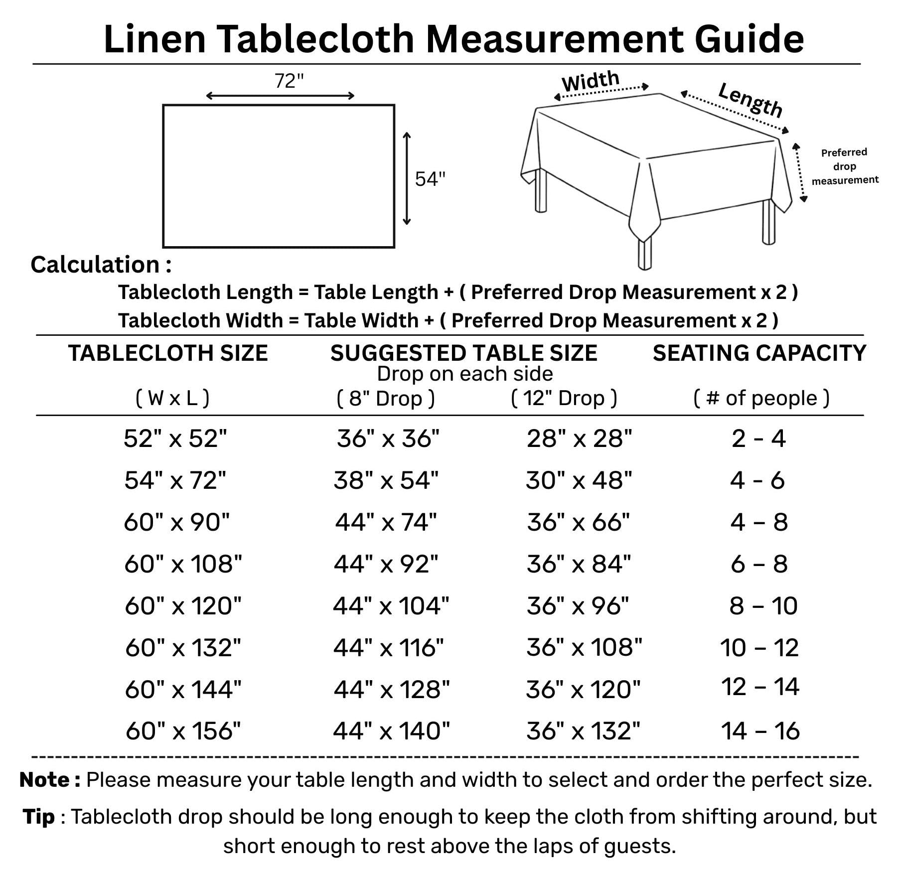 Solino Home White Linen Tablecloth 54 x 72 Inch - 100% Pure Linen Table Cloth for Rectangle Tables - Fete, Machine Washable Tabl