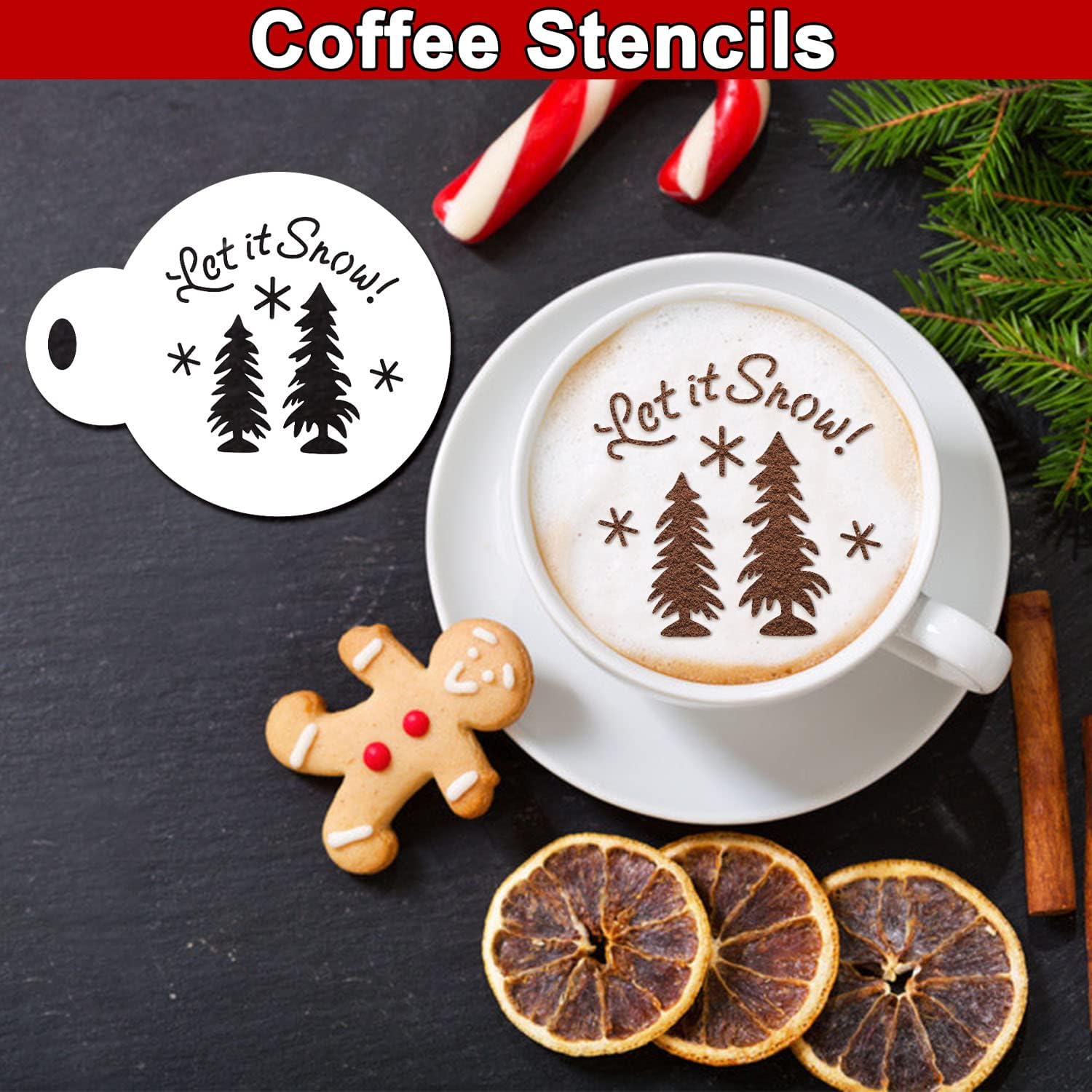 30Pcs Christmas Cookie Decorations, Christmas Cookie Stencils For Royal Icing, Christmas Cookie Decorating Kit Supplies Christma