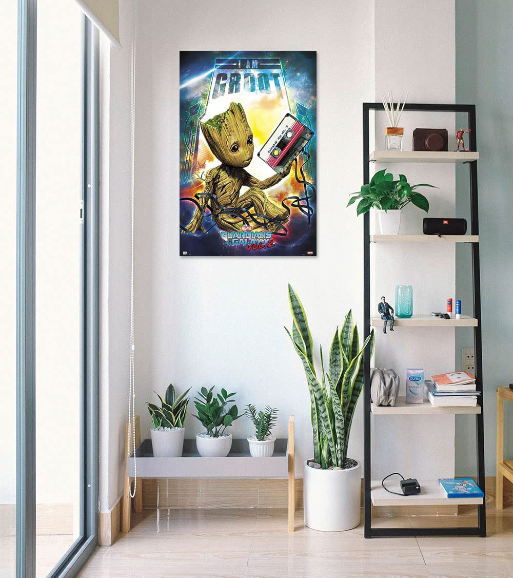 Poster Stop Online Guardians Of The Galaxy Vol. 2 - Movie Poster/Print (I Am Groot - Baby Groot With Mixtape Vol. 2) (Size 24''
