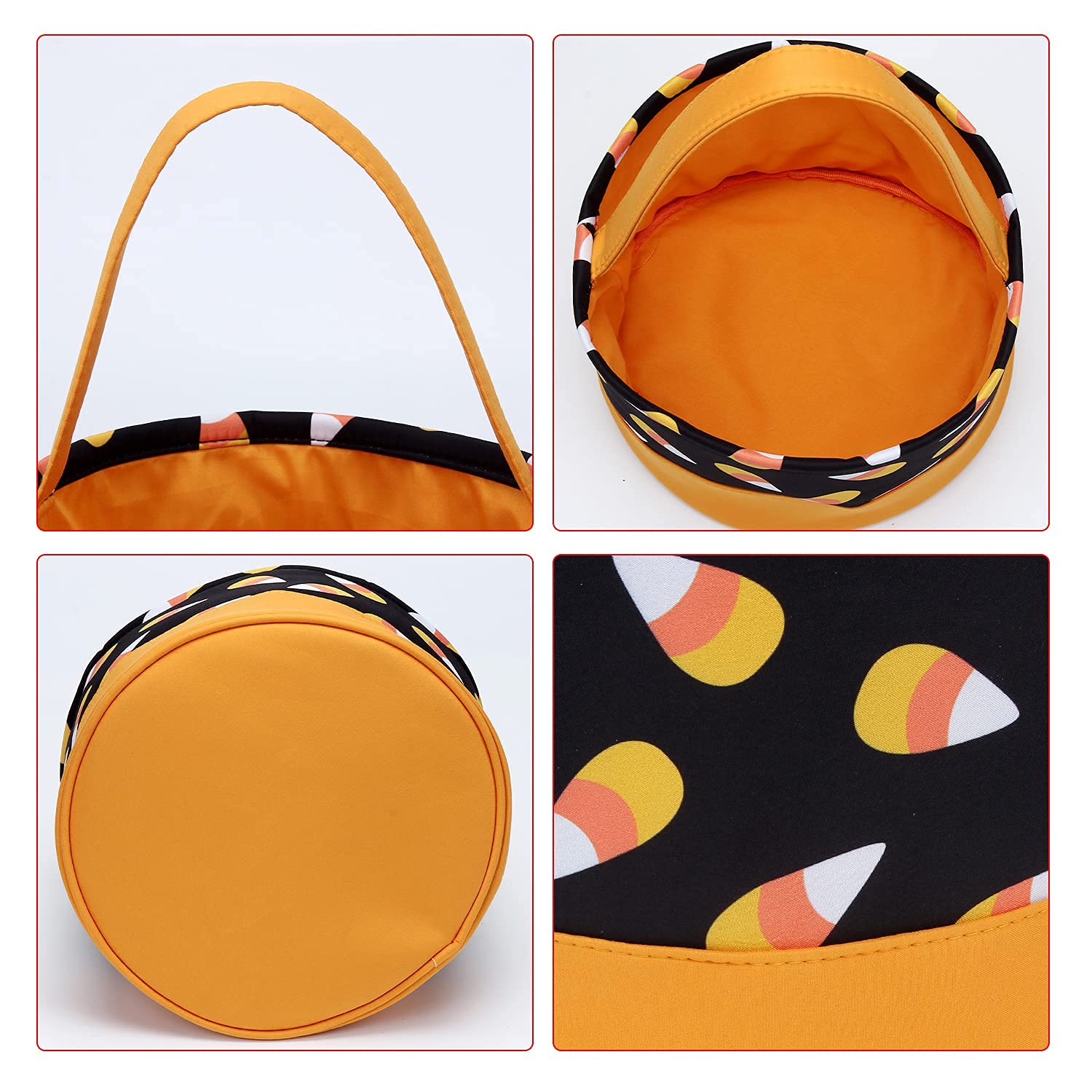 Halloween Candy Basket Halloween Trick Or Treat Bags Halloween Candy Buckets Fabric Gift Bags Halloween Parties(Candy)