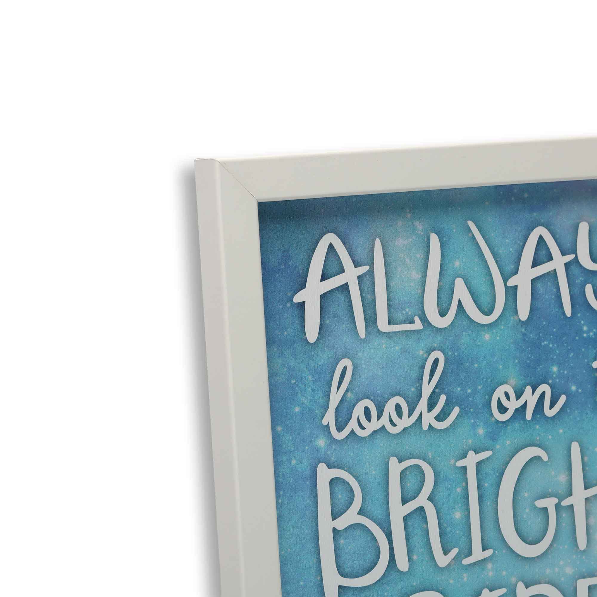 Disney Lilo And Stitch Always Look On The Bright Side Framed Wood Wall Decor - Cute Stitch Wall Art For Home Decorating