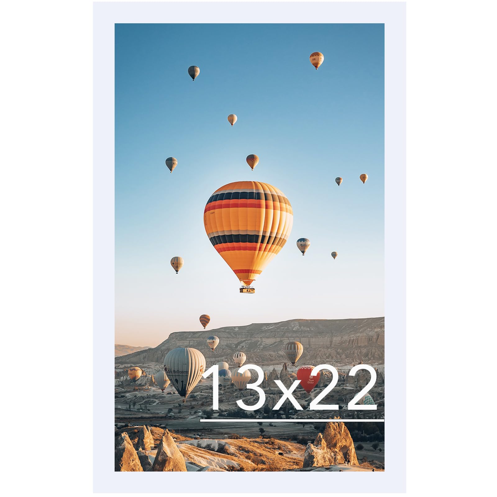 JCJMY 13x22 Picture Frame White for Poster Photo Picture, Horizontal and Vertical Formats for Wall Hanging, 13 x 22 Wall Gallery