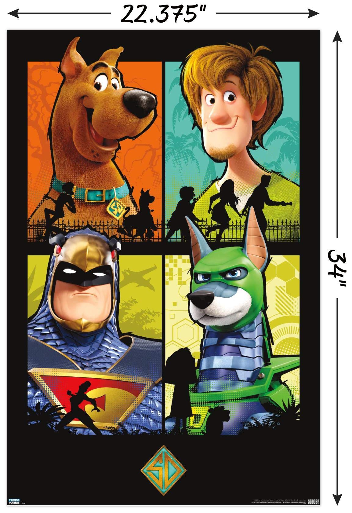 Trends International Scooby- Doo: Scoob! - Grid Wall Poster, 22.375'' X 34'', Poster & Mount Bundle