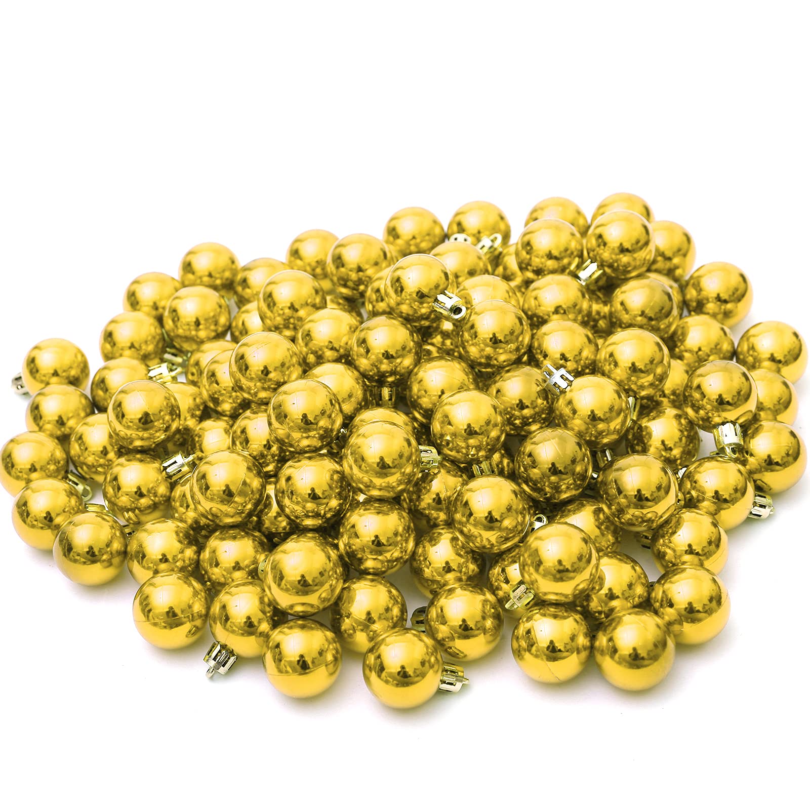 TKYGU 144pcs/1.18-Inch Christmas Ball Ornaments Gold Small Christmas Tree Balls for Xmas Holiday Wedding Party Decoration, Tree 