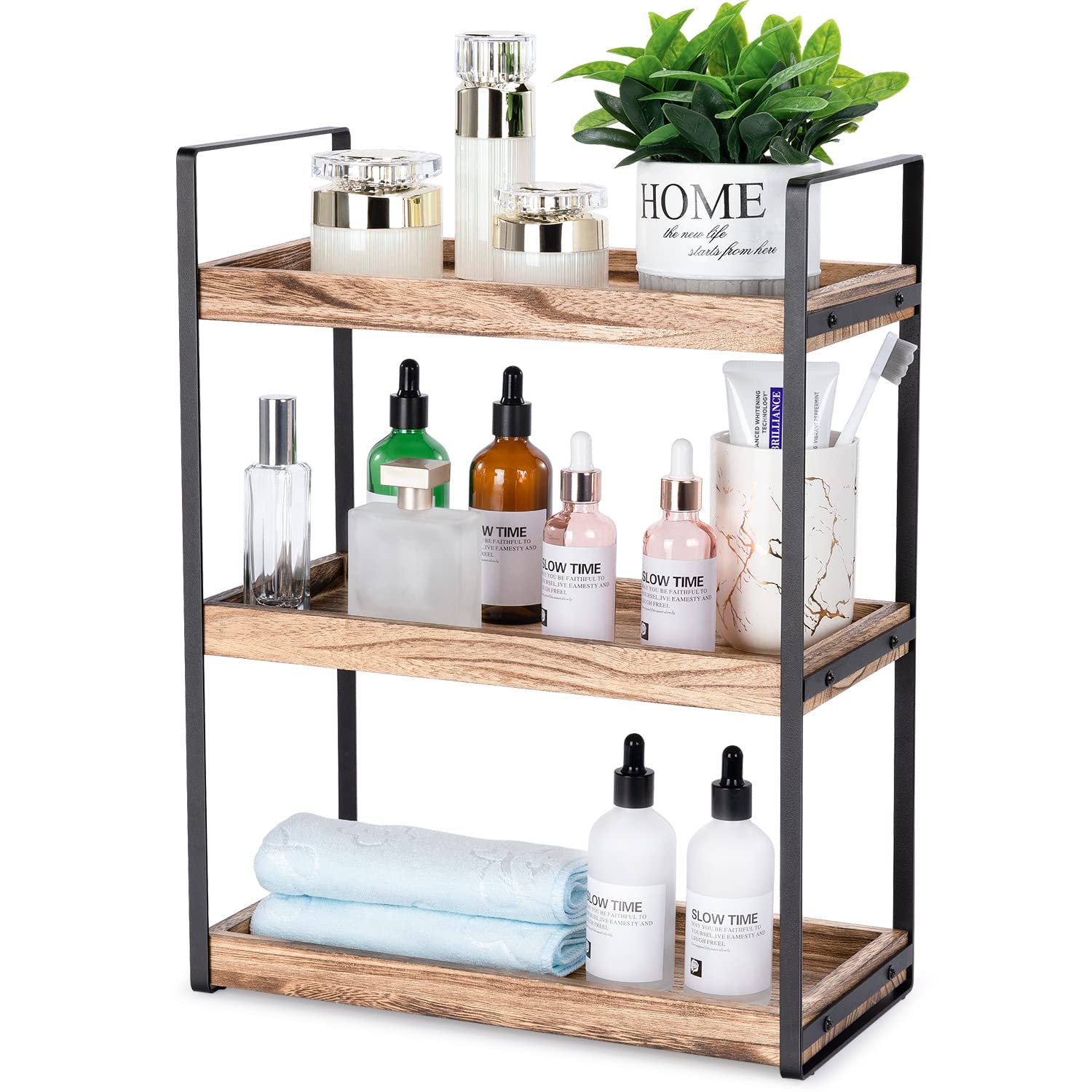 Giftacity 3-Tier Countertop Organizer For Counter Stylish Wood Vanity Shelf Storage - The Perfect Addition To Your Bathroom Deco