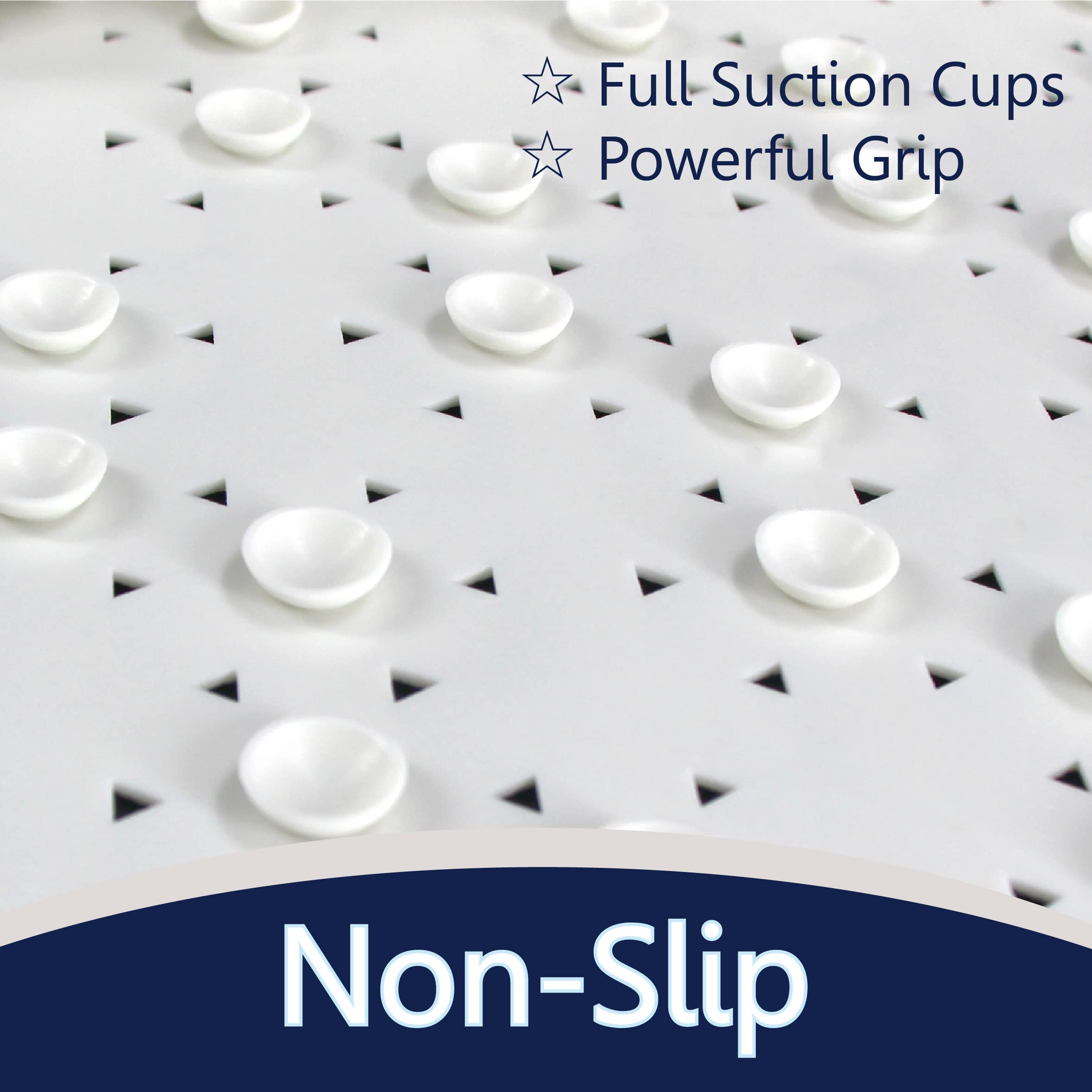 Safeland- Non-Slip Bath, Shower, Tub Mat, Tpr Material, Eco-Friendly, Non-Pvc, Machine Washable, No Odor, With Powerful Suction
