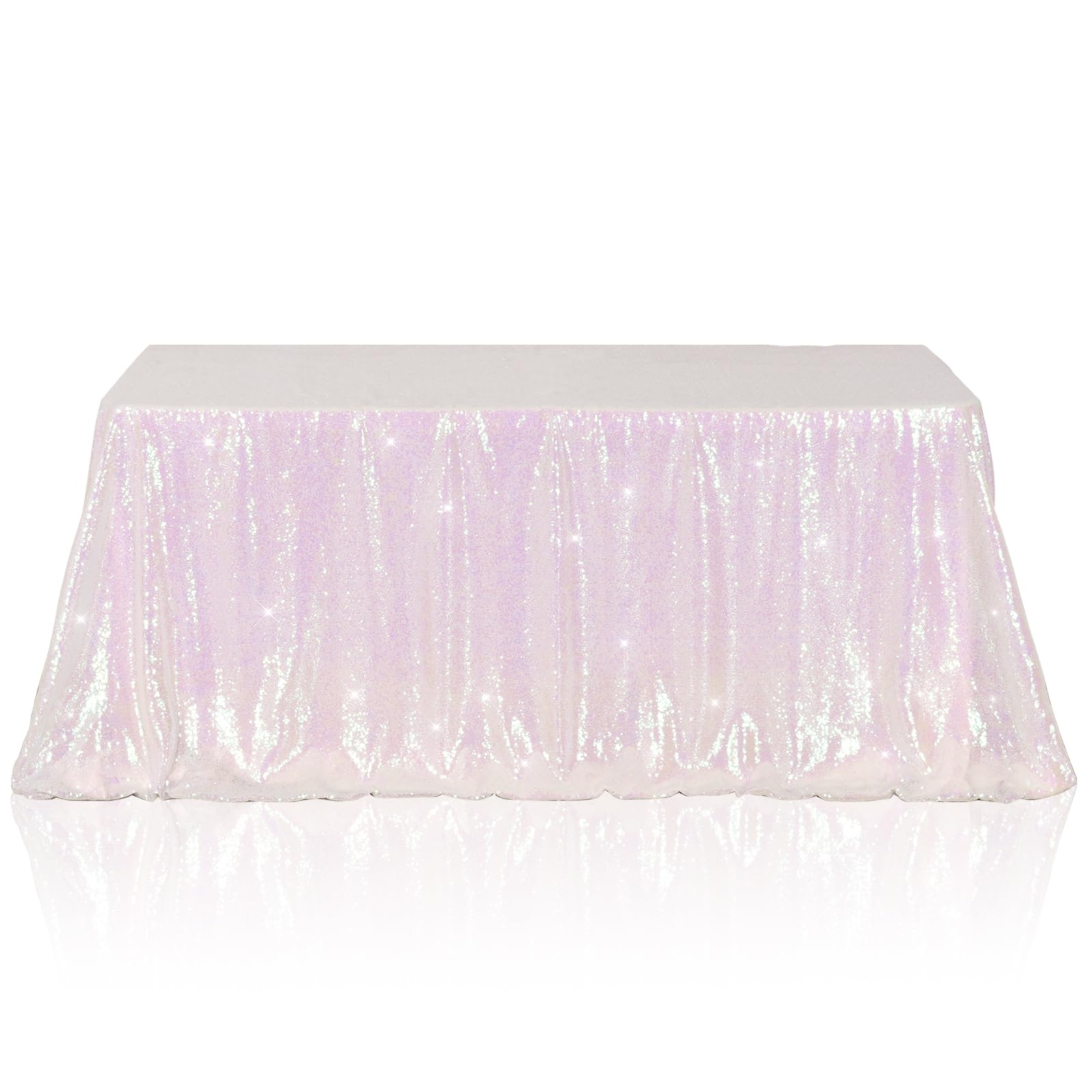 Poise3Ehome 50A72 Rectangle Iridescent Sequin Tablecloth For Party Cake Dessert Table Exhibition Events, Iridescent