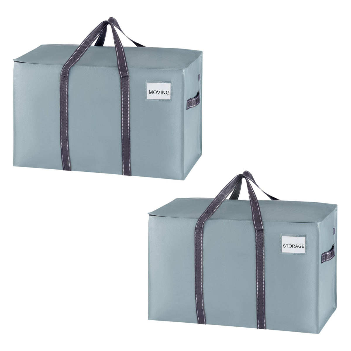 VENO 2 Pack Moving Bags, Moving Supplies, College Packing Storage Boxes with Lids Alternative, Heavy Duty Totes, Extra Large, St
