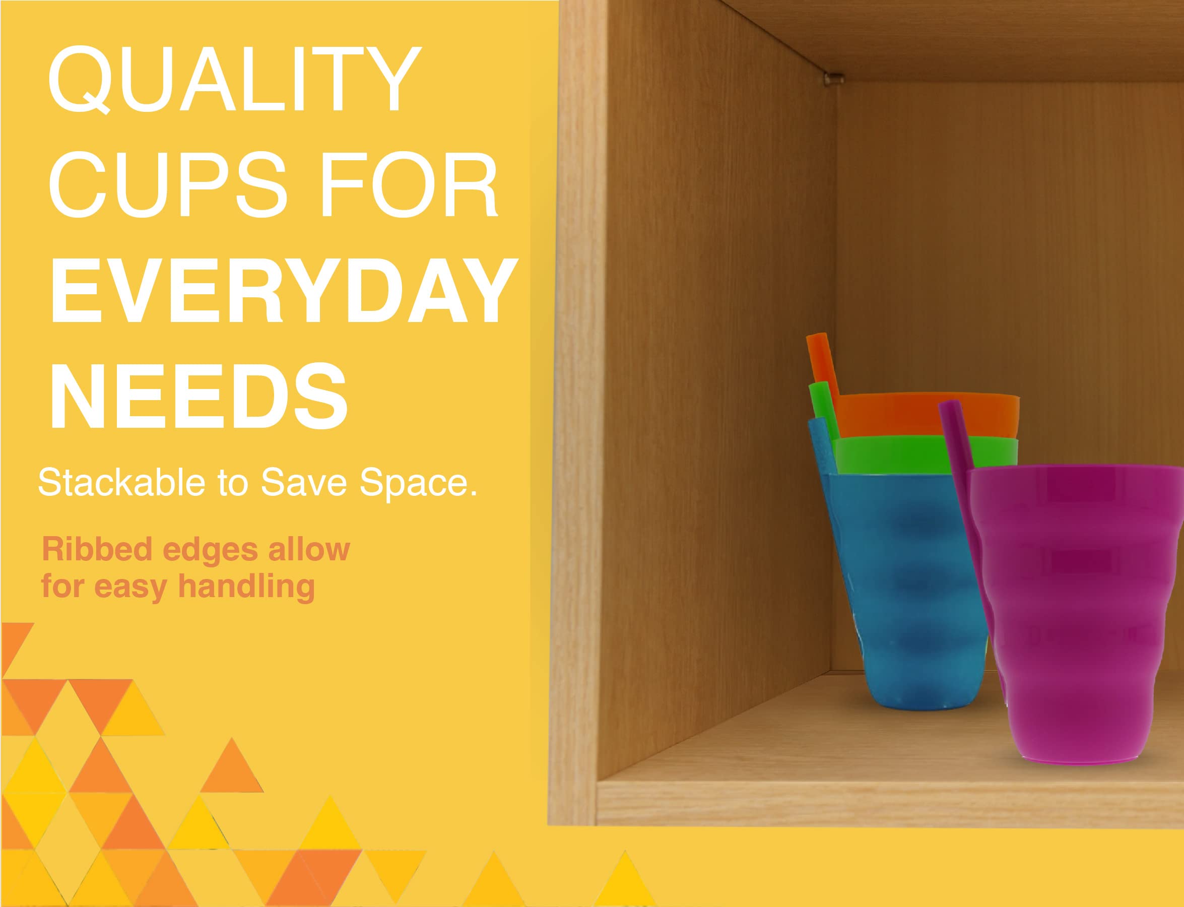 Arrow Home Products Sip A Cup With Built In Straw, 10Oz, 4Pk - Bpa-Free Straw Cups For Kids Great For Everyday Use - Made In The