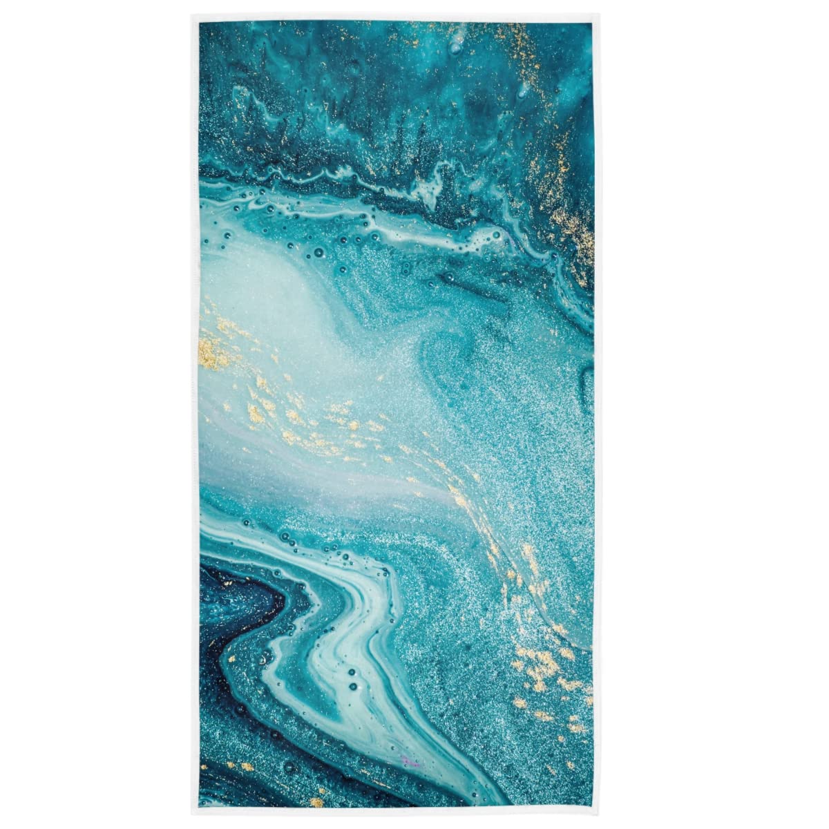 Blue Hand Bath Towel Marble Golden Glittery Fingertip Towel Tie Dye Kitchen Bathroom Shower Towel Set Highly Absorbent Beach Spa